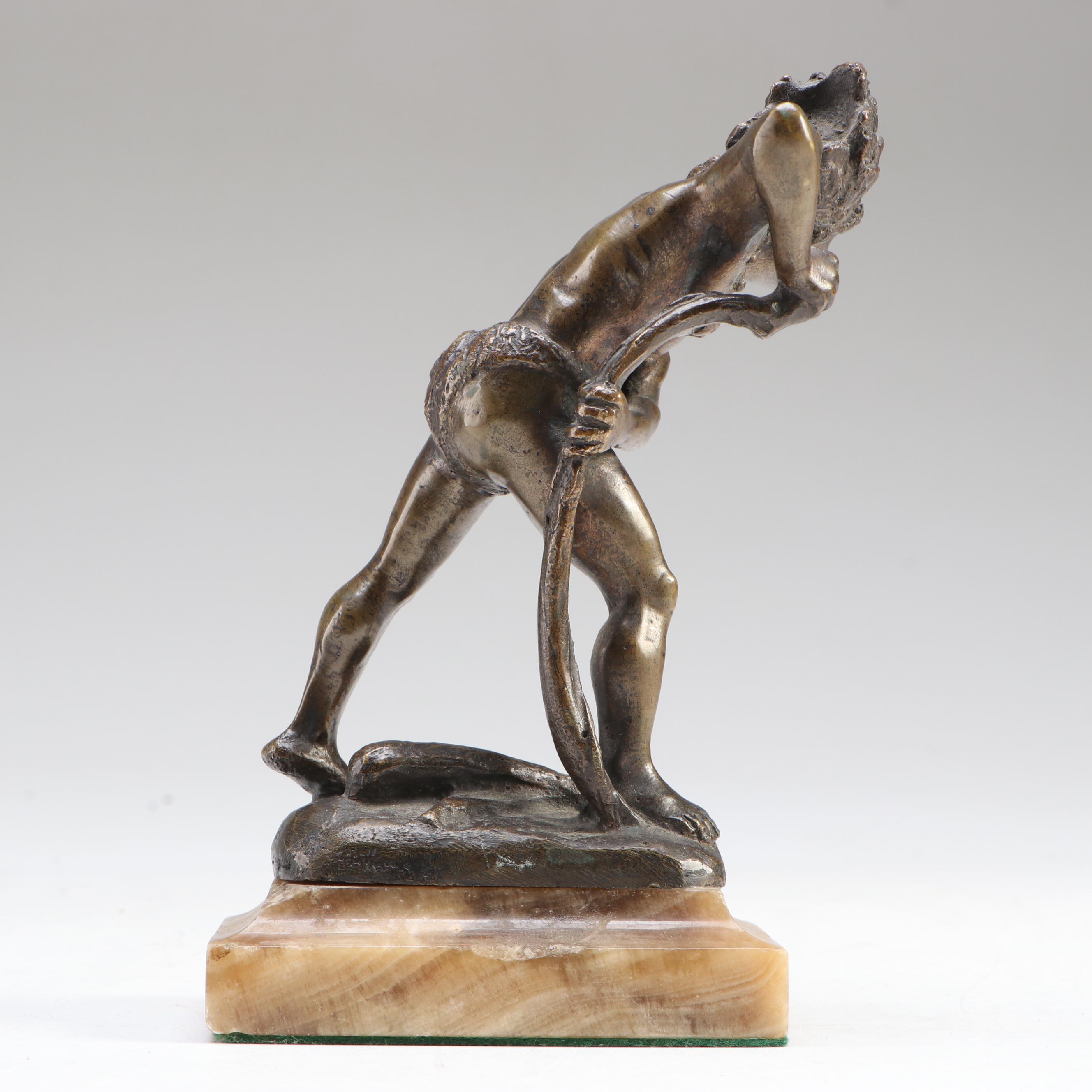 After Nicanor Plaza "The Last of The Mohicans" Bronze Sculpture on Stone Base