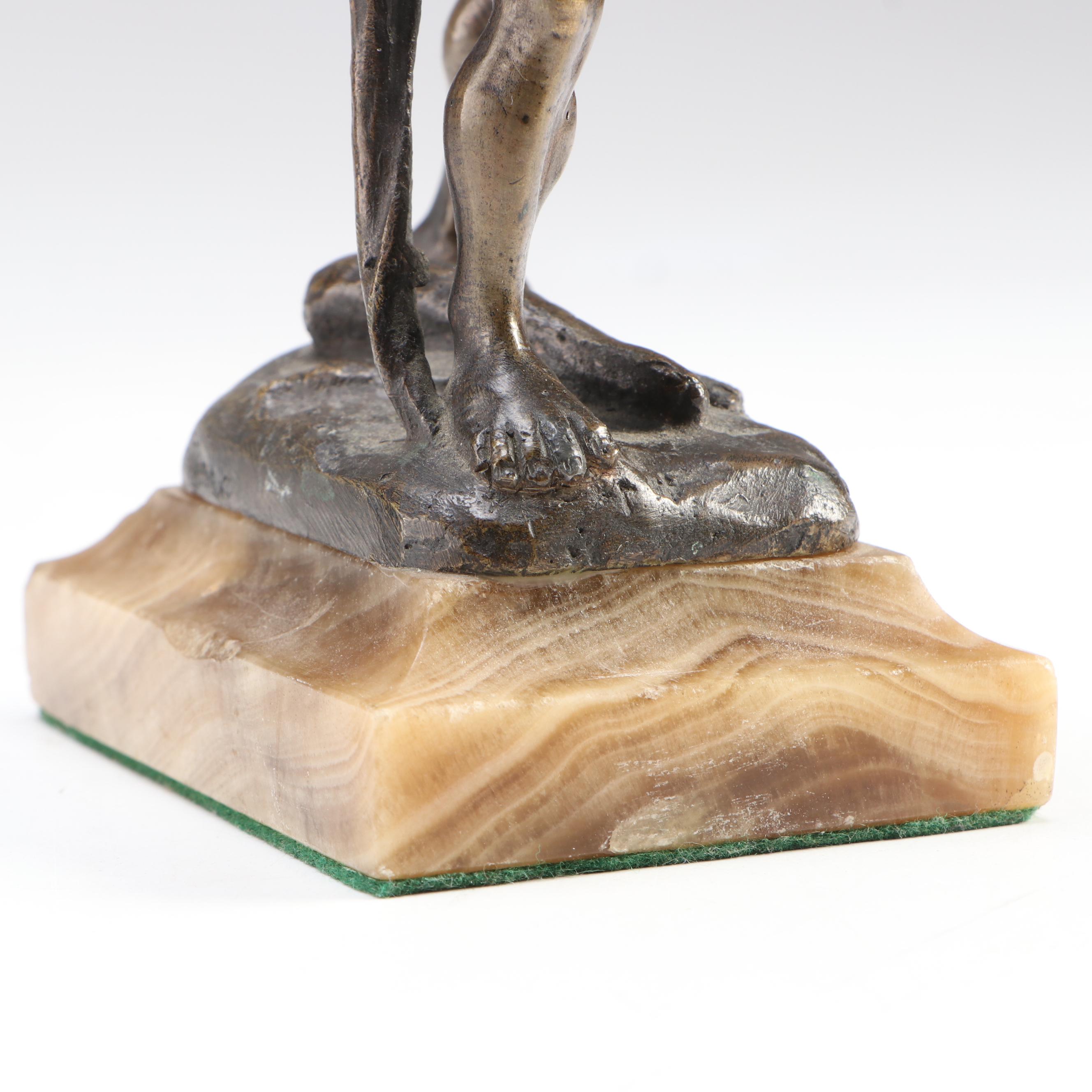 After Nicanor Plaza "The Last of The Mohicans" Bronze Sculpture on Stone Base