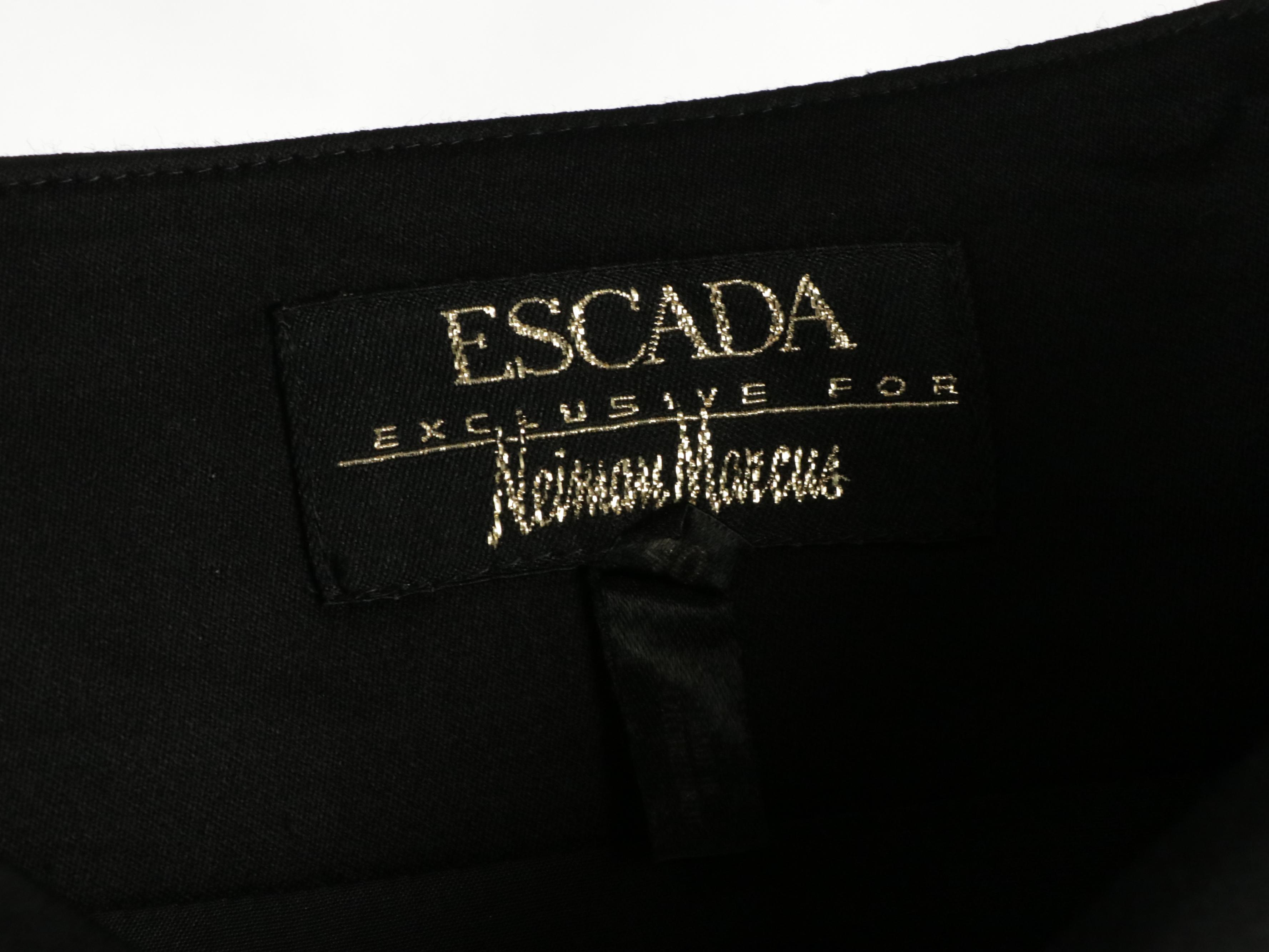 Escada Silk Printed Blouse, Black Wool Blend Skirts, Wool Blazer & Pink Sweater