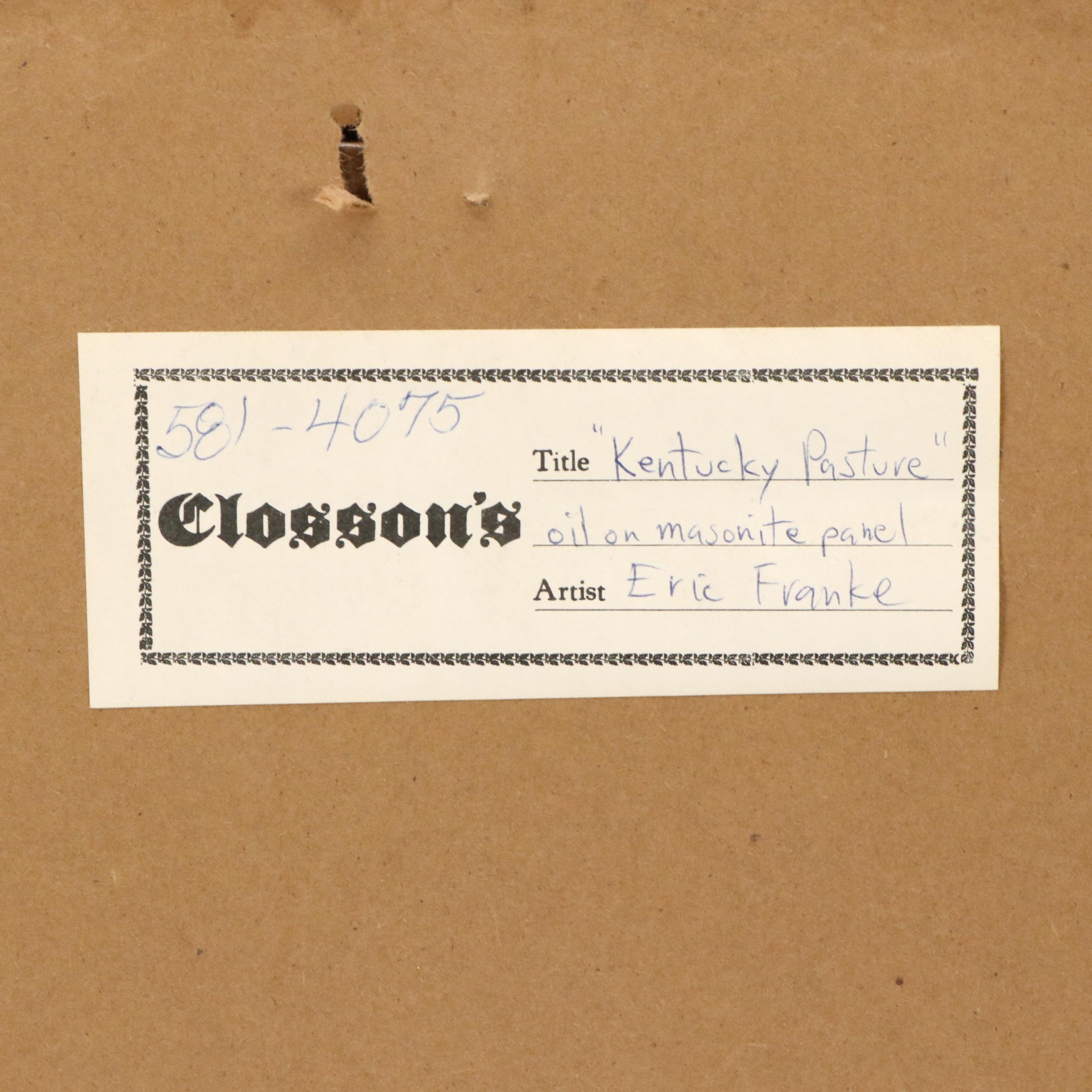 Eric Franke Oil Painting "Kentucky Pasture"