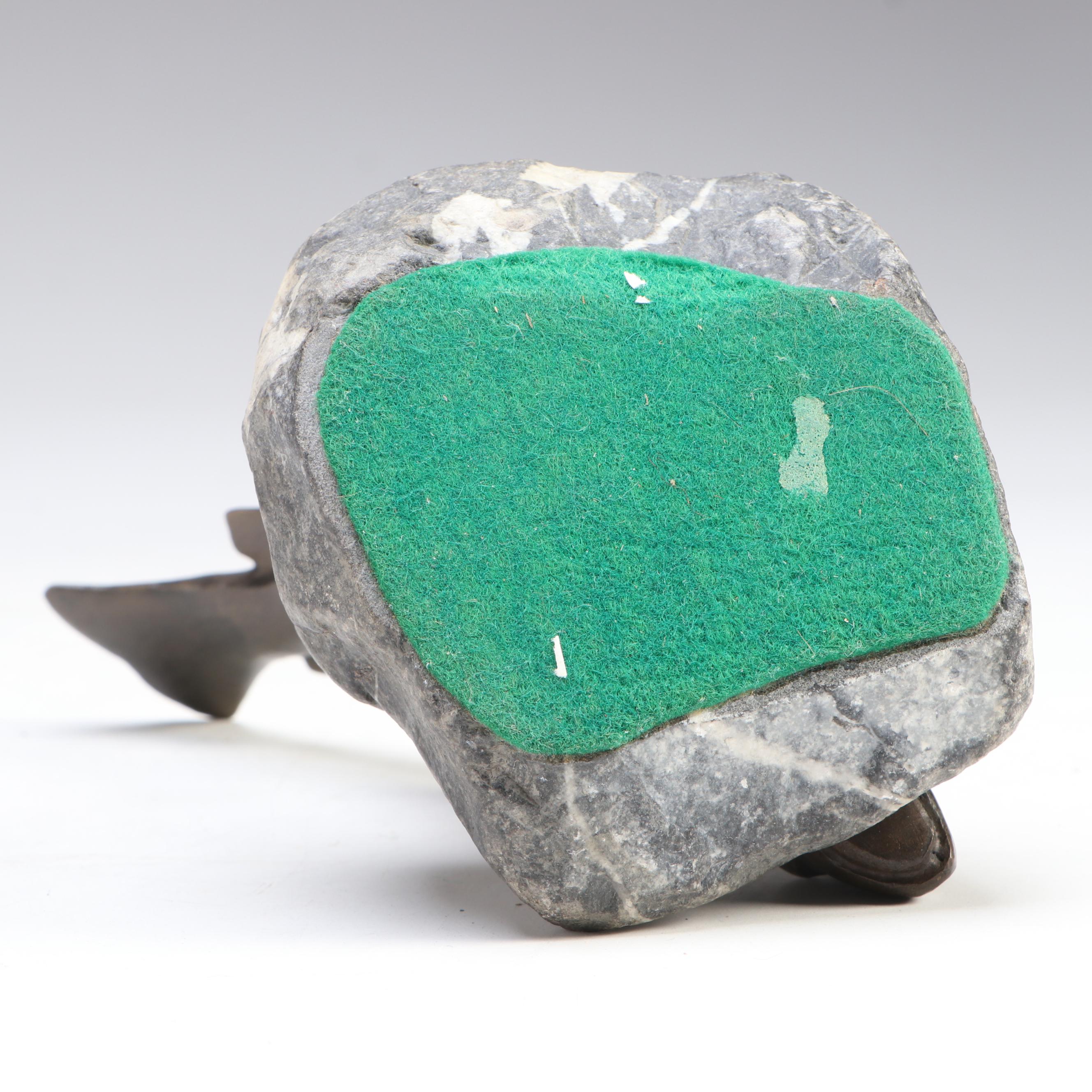 Art Deco Style Bronzed Metal Fish on Stone Base