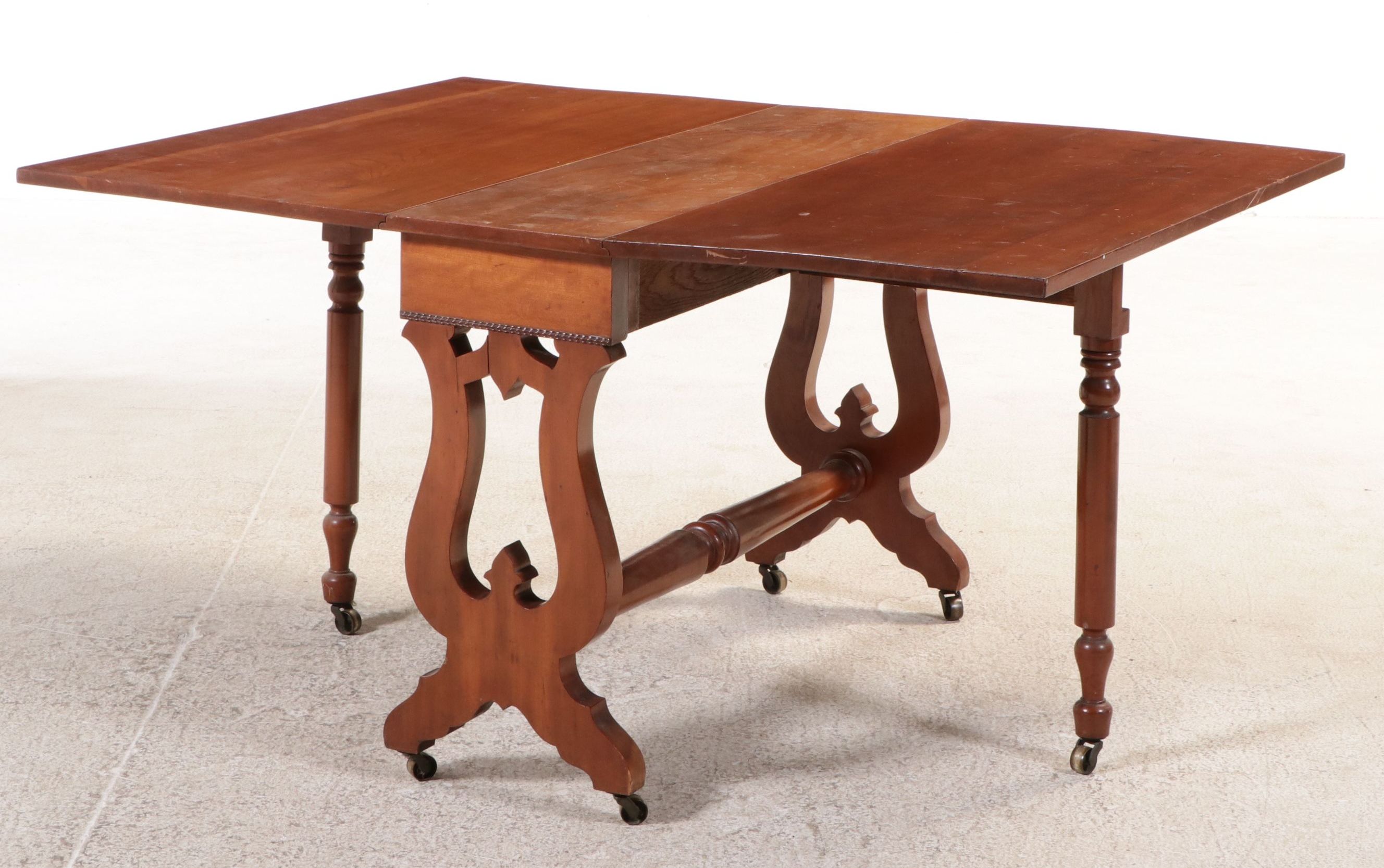 Mid-Victorian Cherry Drop-Leaf Table