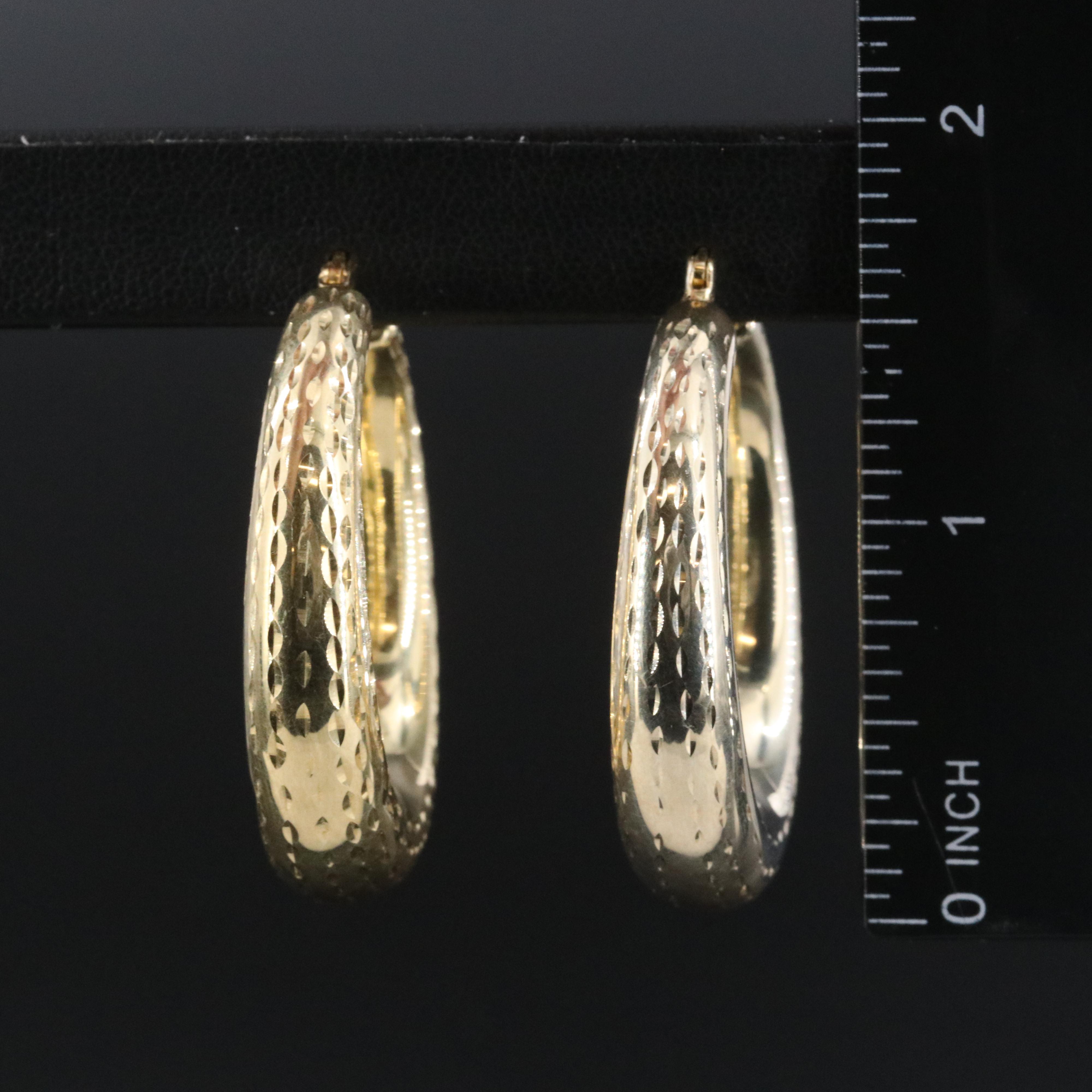 Sterling Gold-Tone Tapered Hoop Earrings
