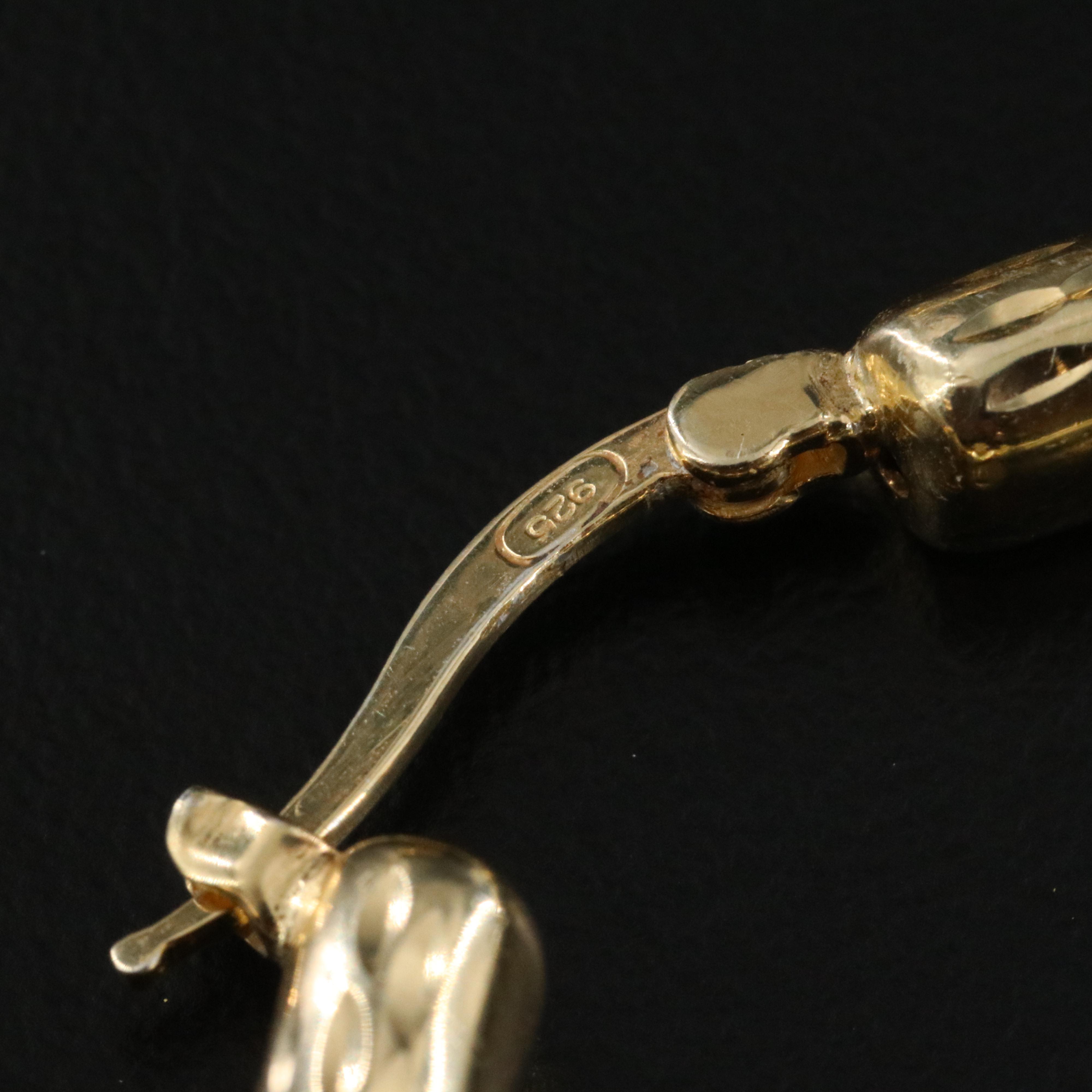 Sterling Gold-Tone Tapered Hoop Earrings