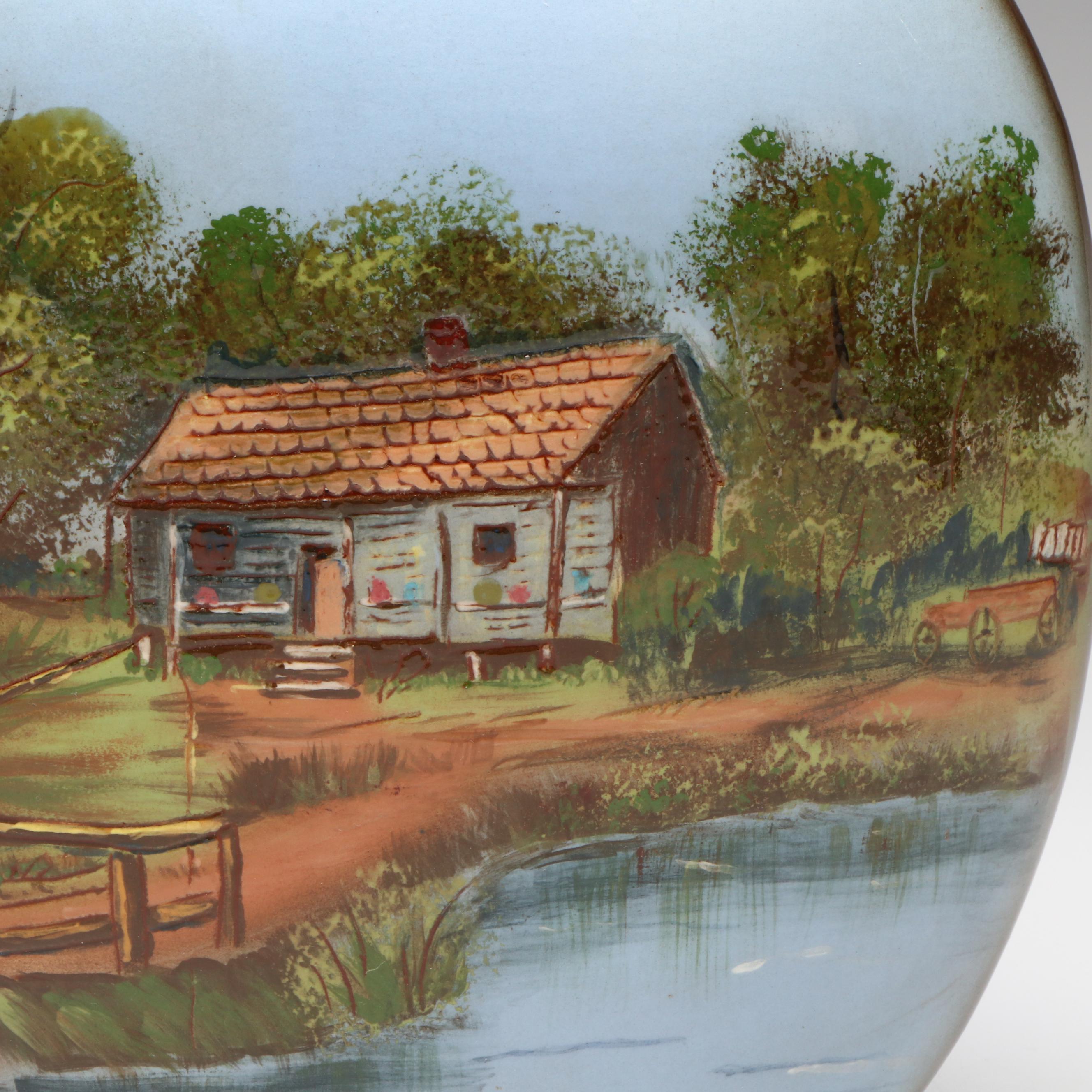 T. Ault. Moore for Adrian Pottery Hand-Painted Ceramic Vase