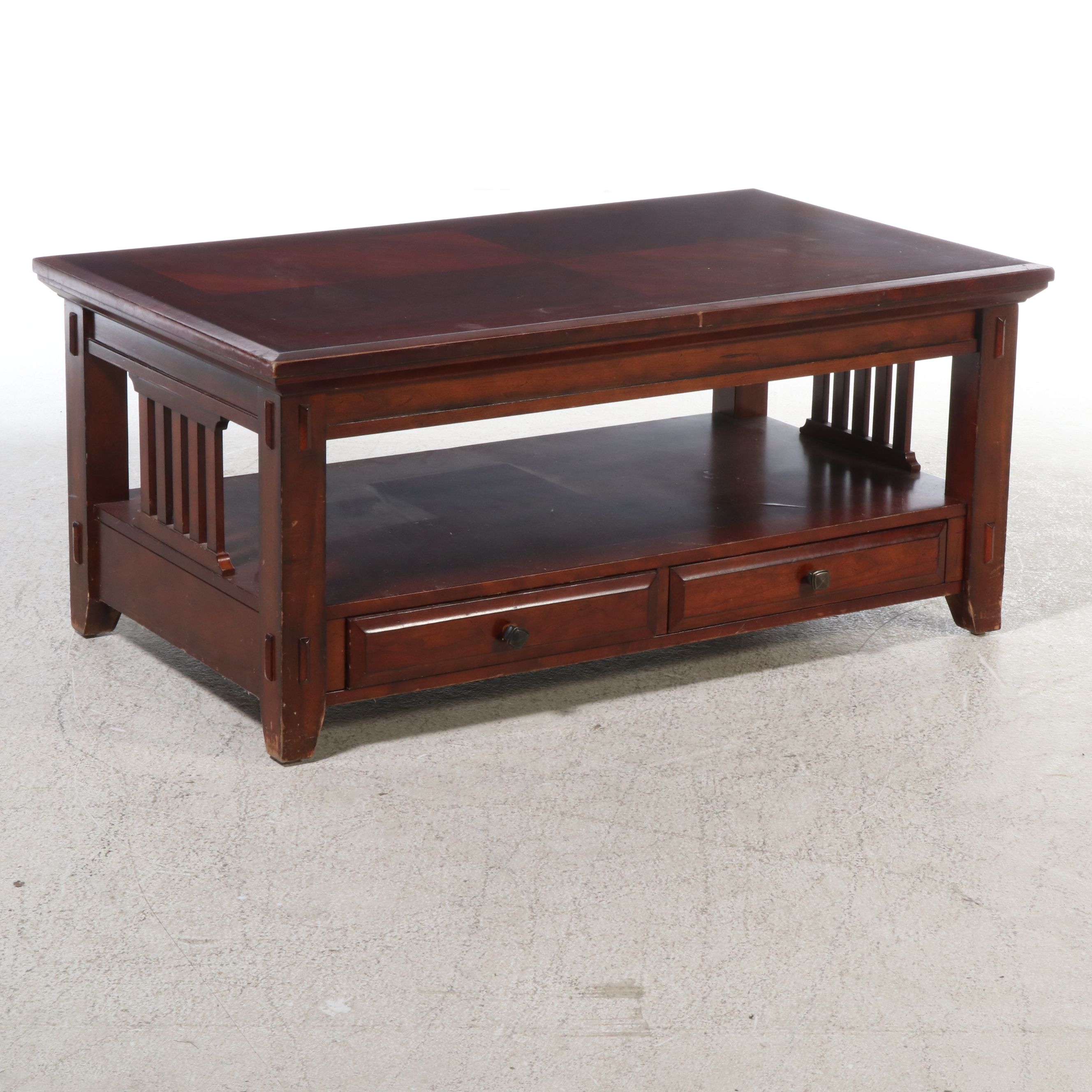 Craftsman Style Walnut Finish Lift-Top Coffee Table