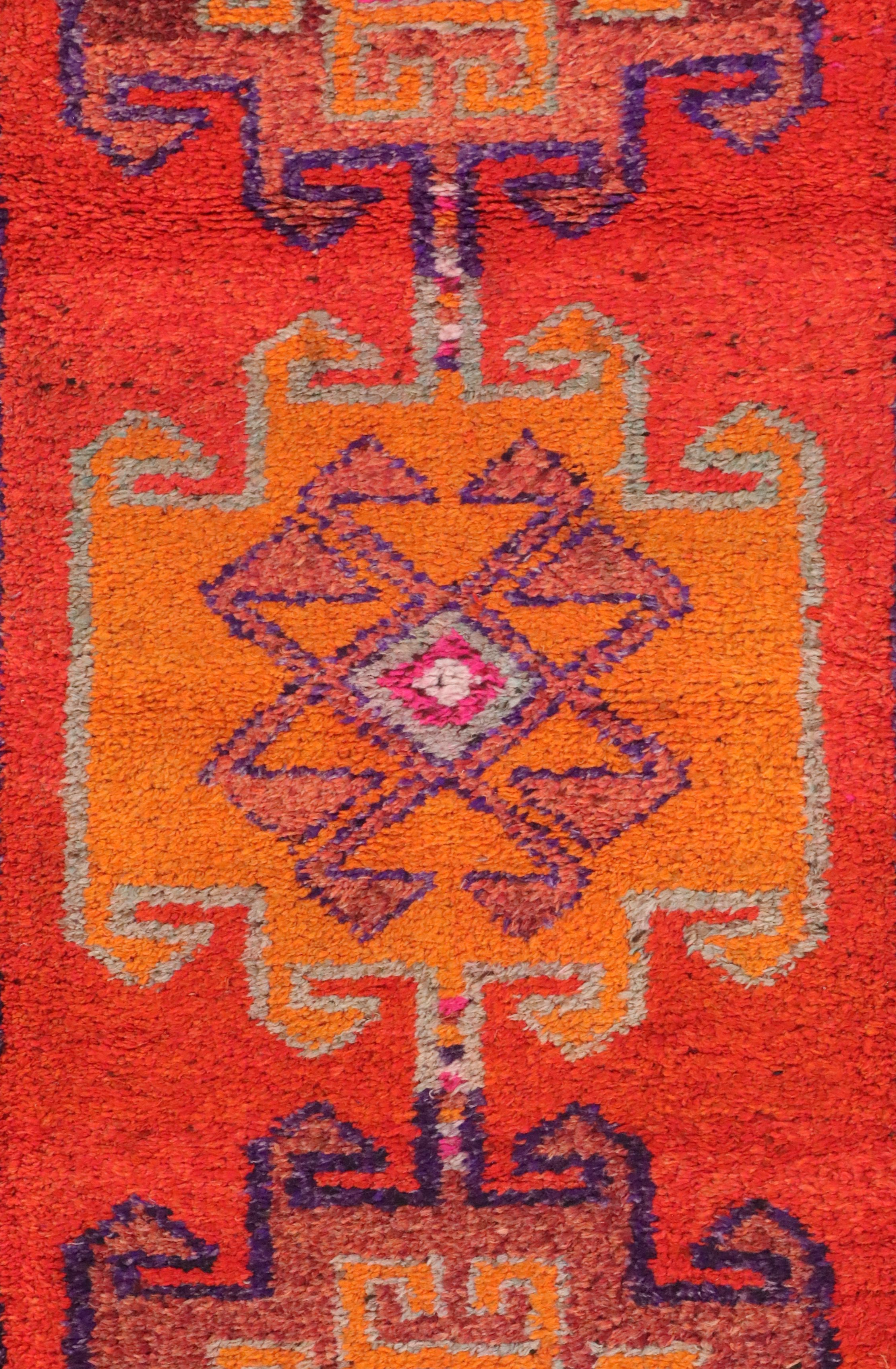 3'6 x 10'9 Hand-Knotted Turkish Village Long Rug