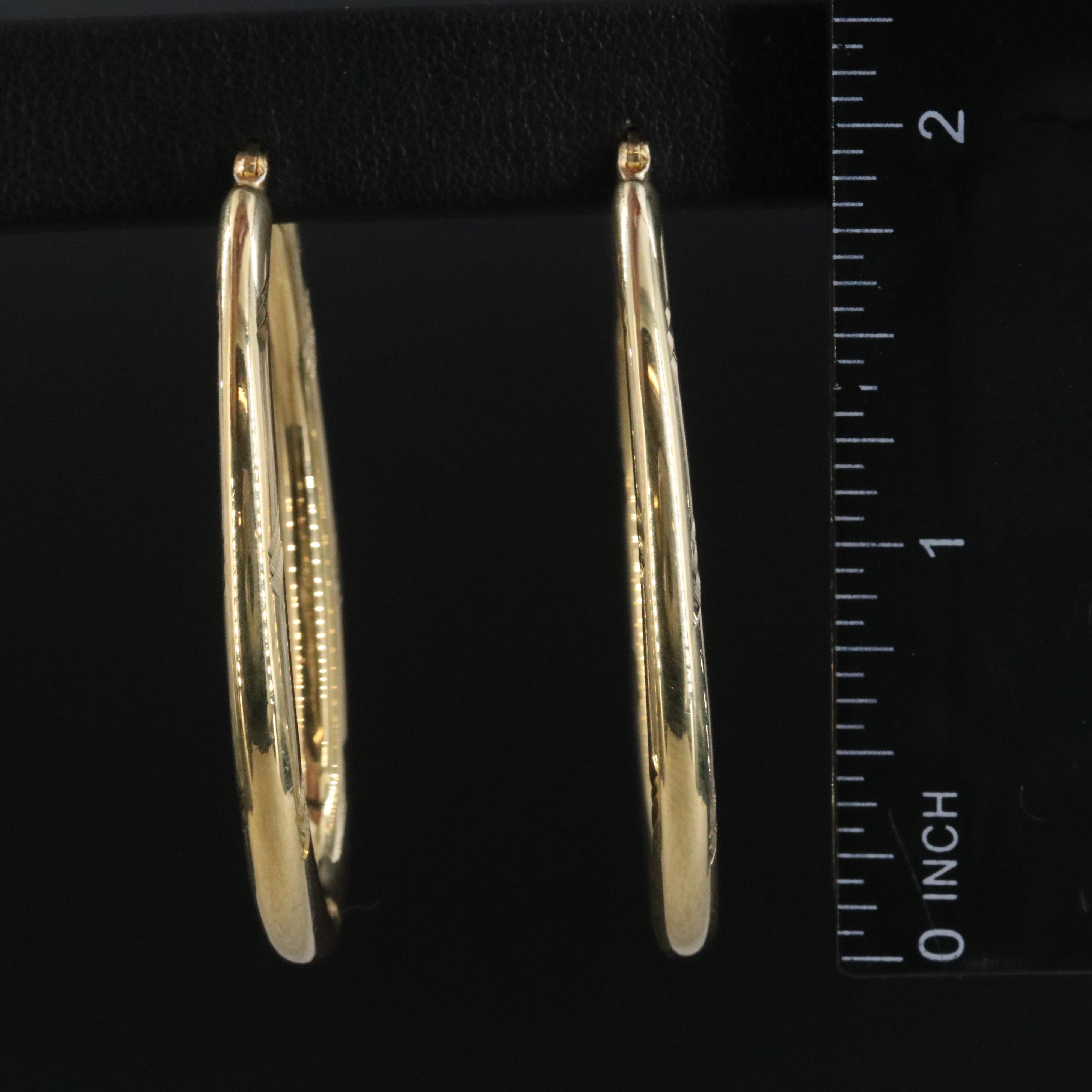 Sterling Gold-Tone Oval Hoop Earrings