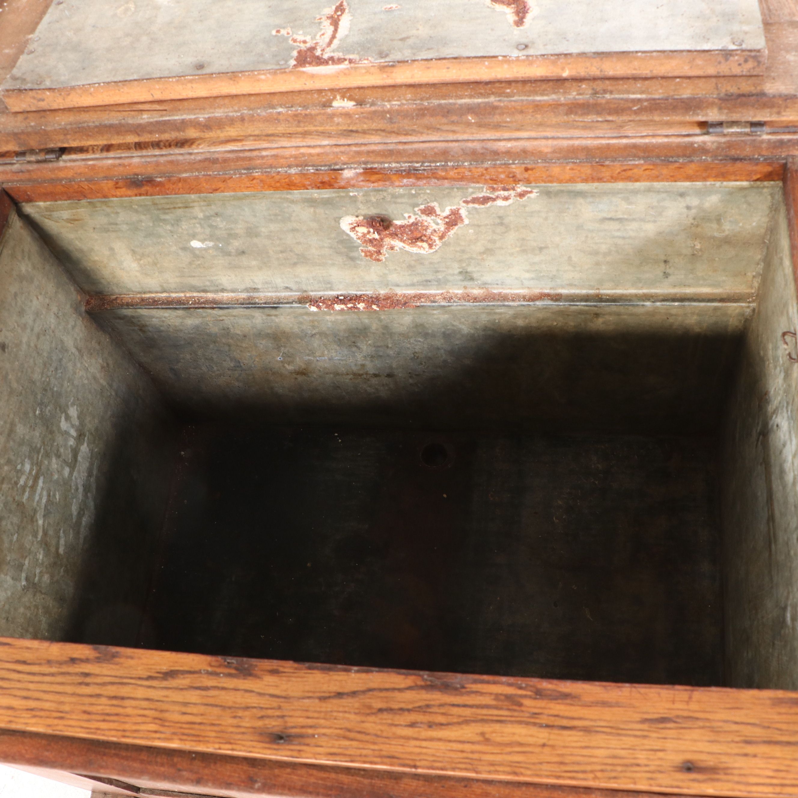 Tin-Lined Ash Ice Box Chest, Early 20th Century