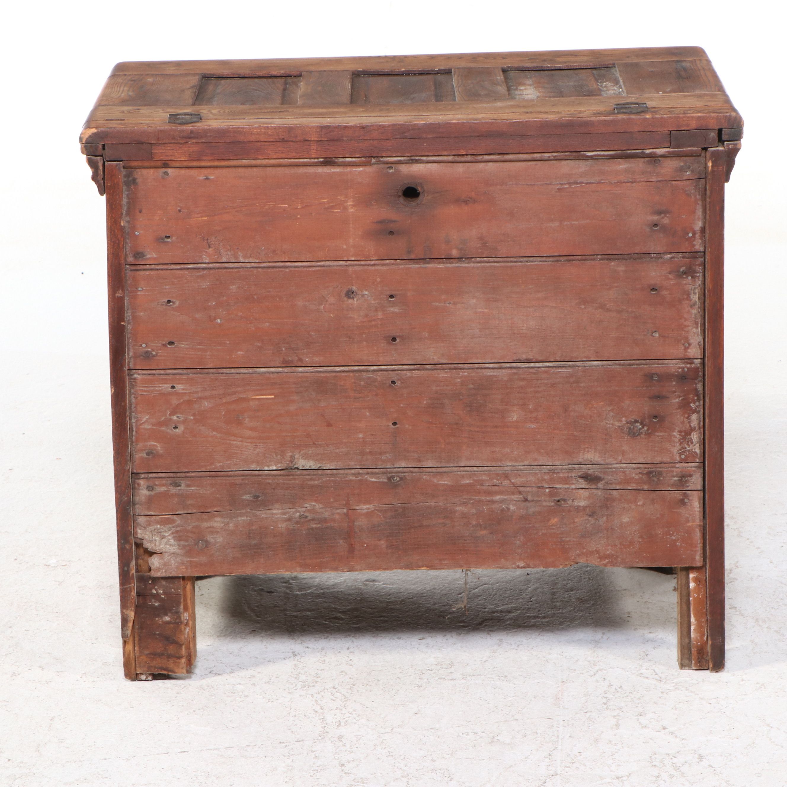 Tin-Lined Ash Ice Box Chest, Early 20th Century