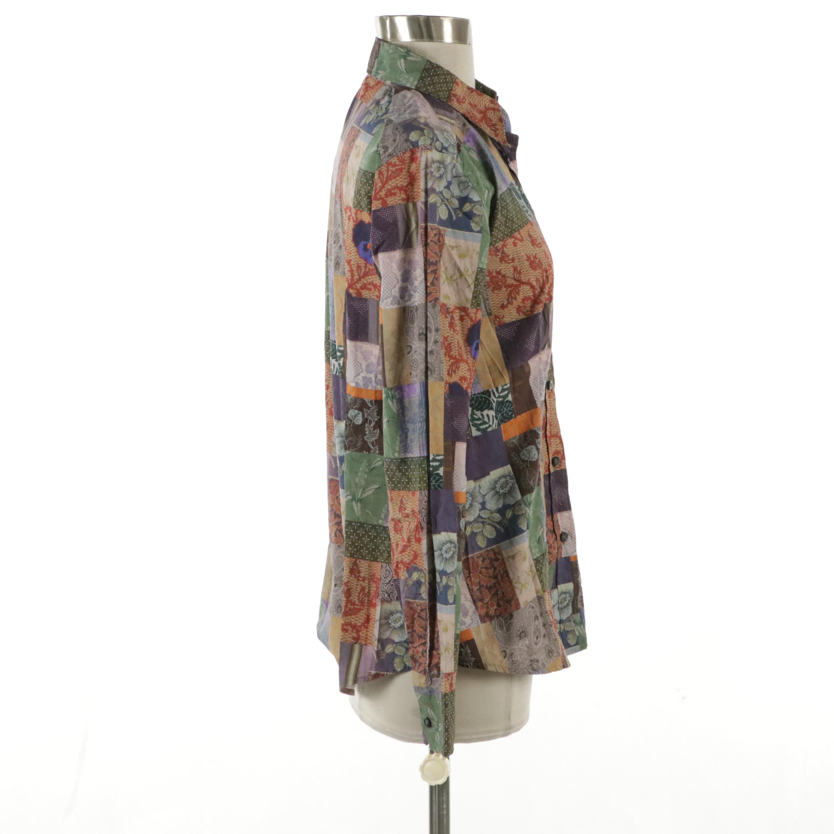 ETRO Patchwork Printed Stretch Cotton Button-Up