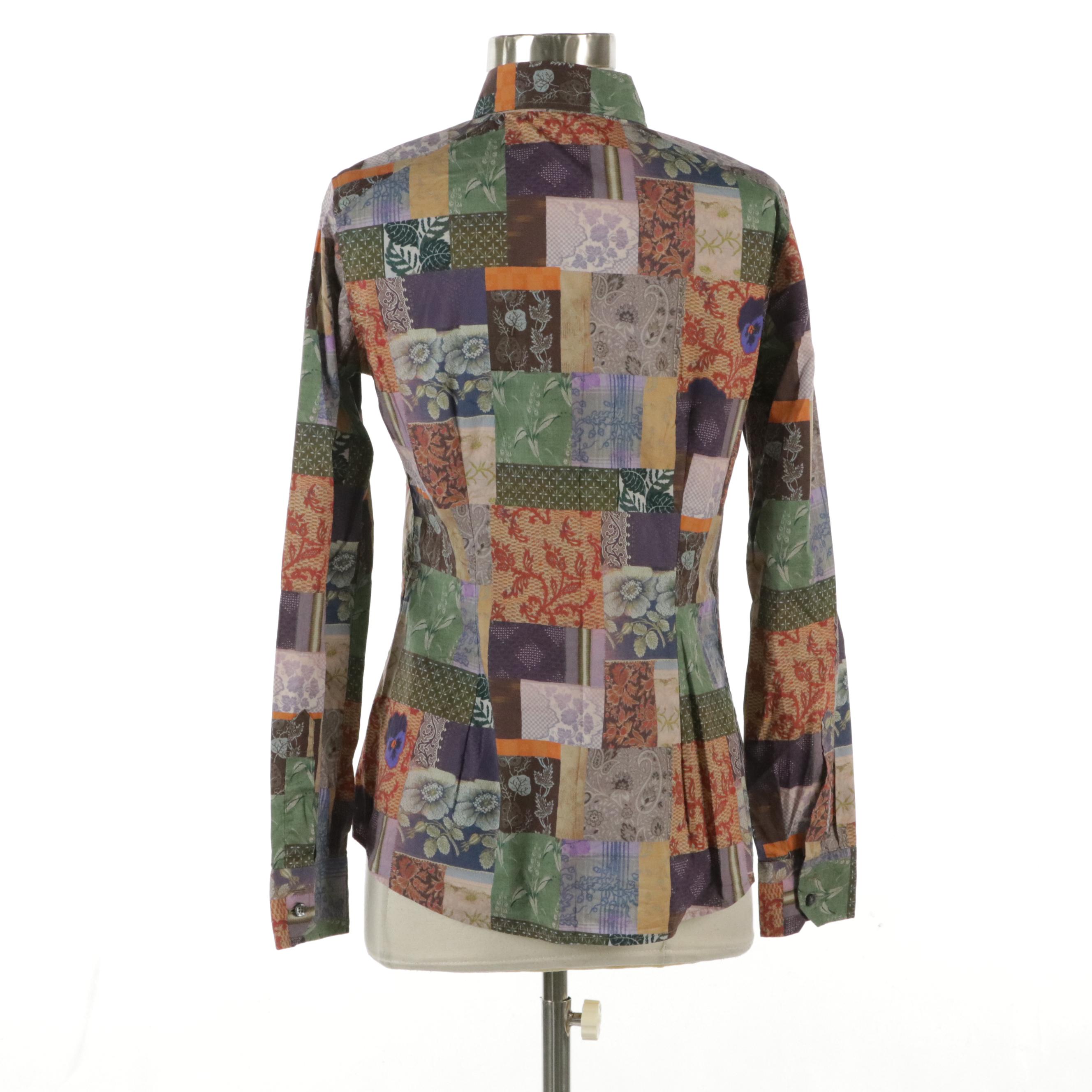 ETRO Patchwork Printed Stretch Cotton Button-Up