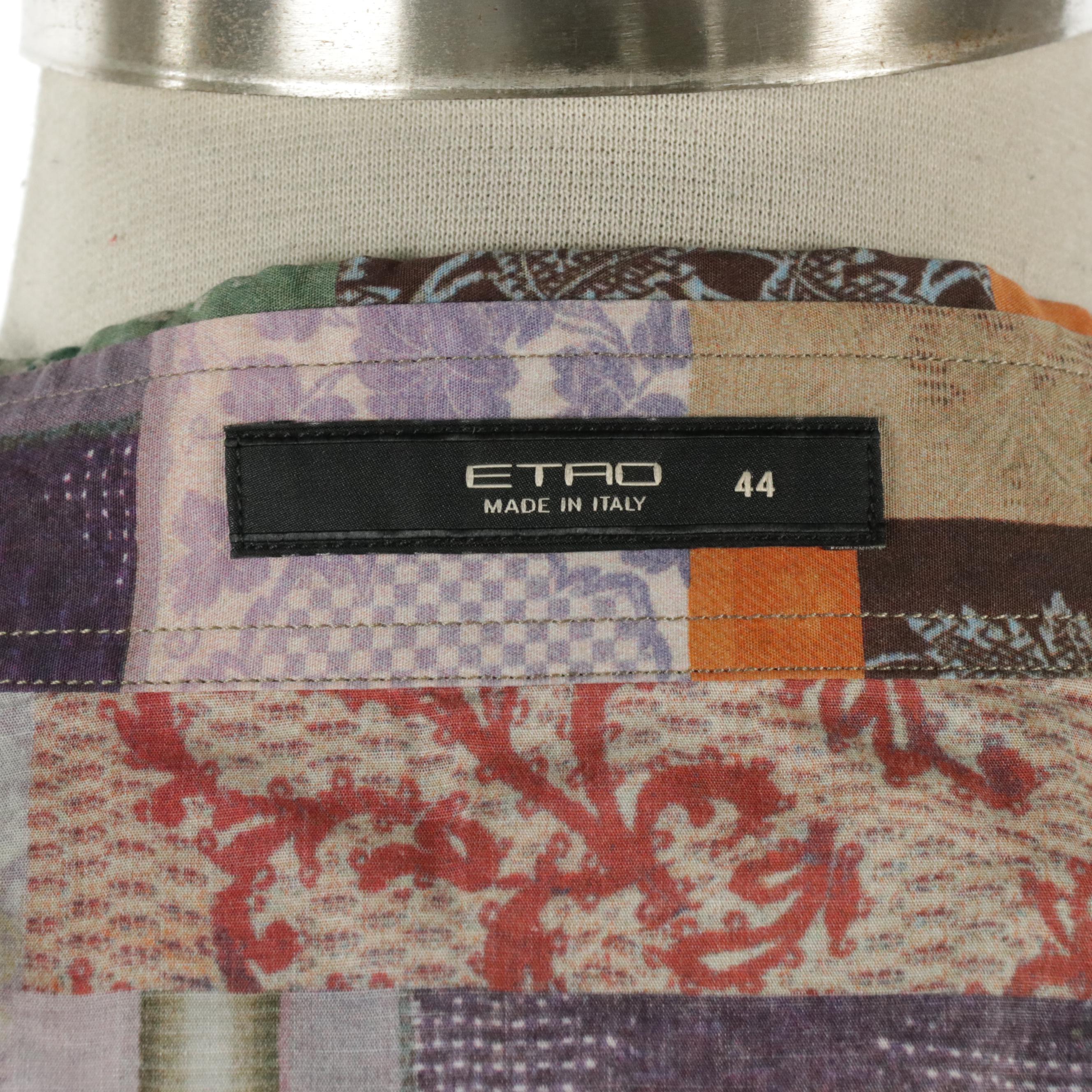 ETRO Patchwork Printed Stretch Cotton Button-Up