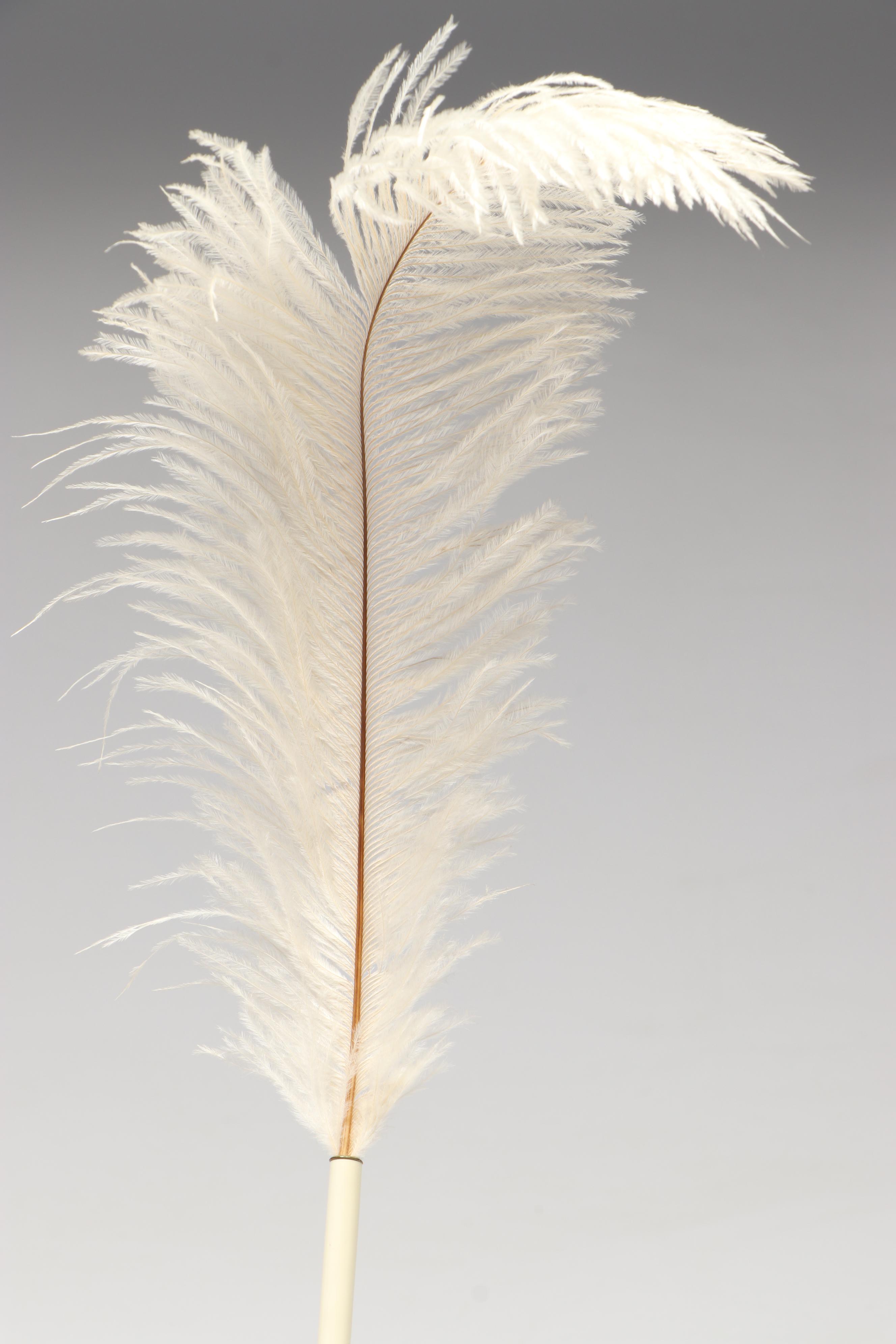 Porcelaine de Paris Porcelain Inkwell with Feather Quill, 20th Century