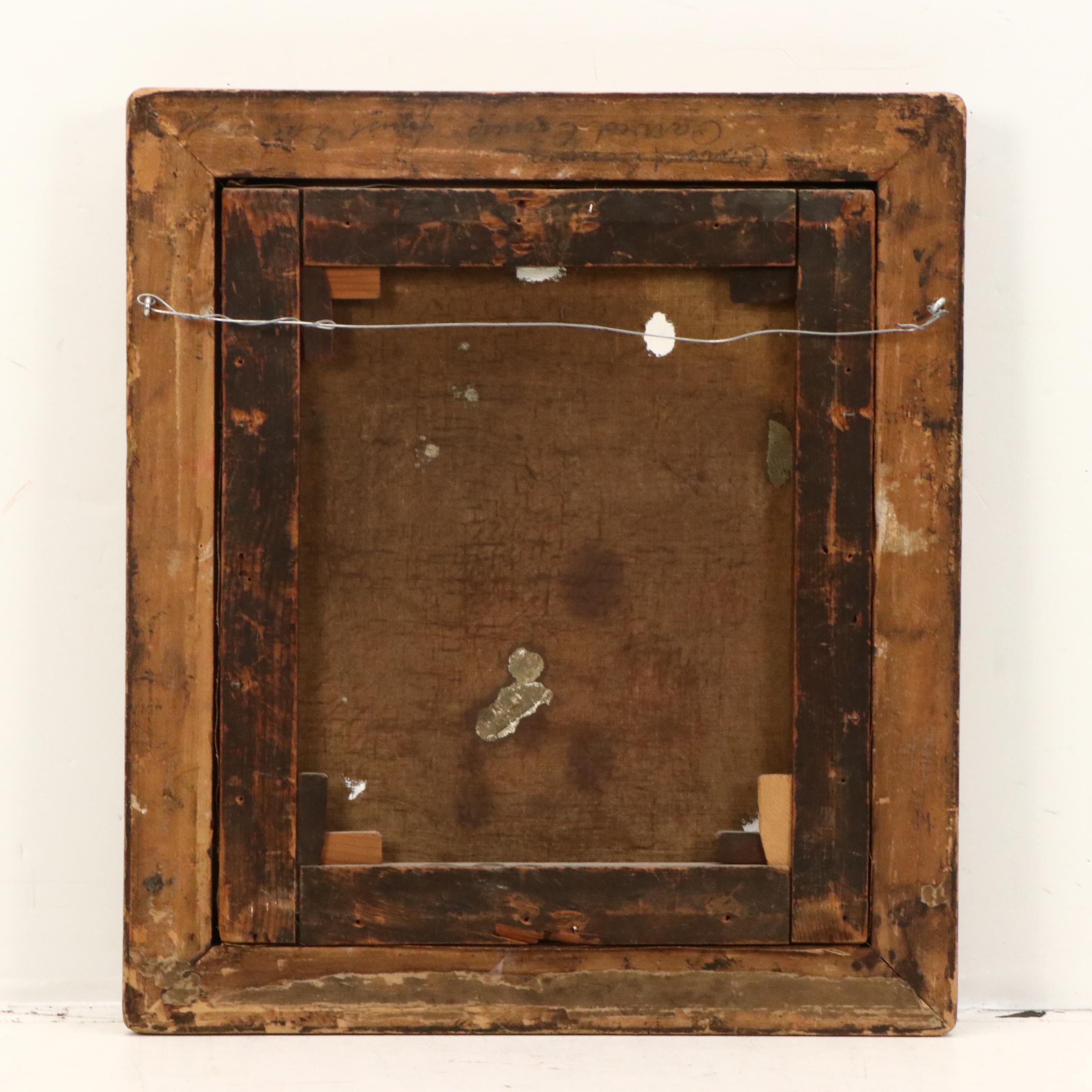 Italian School Chiaroscuro Oil Painting of Female Nude Gazing Toward Heaven