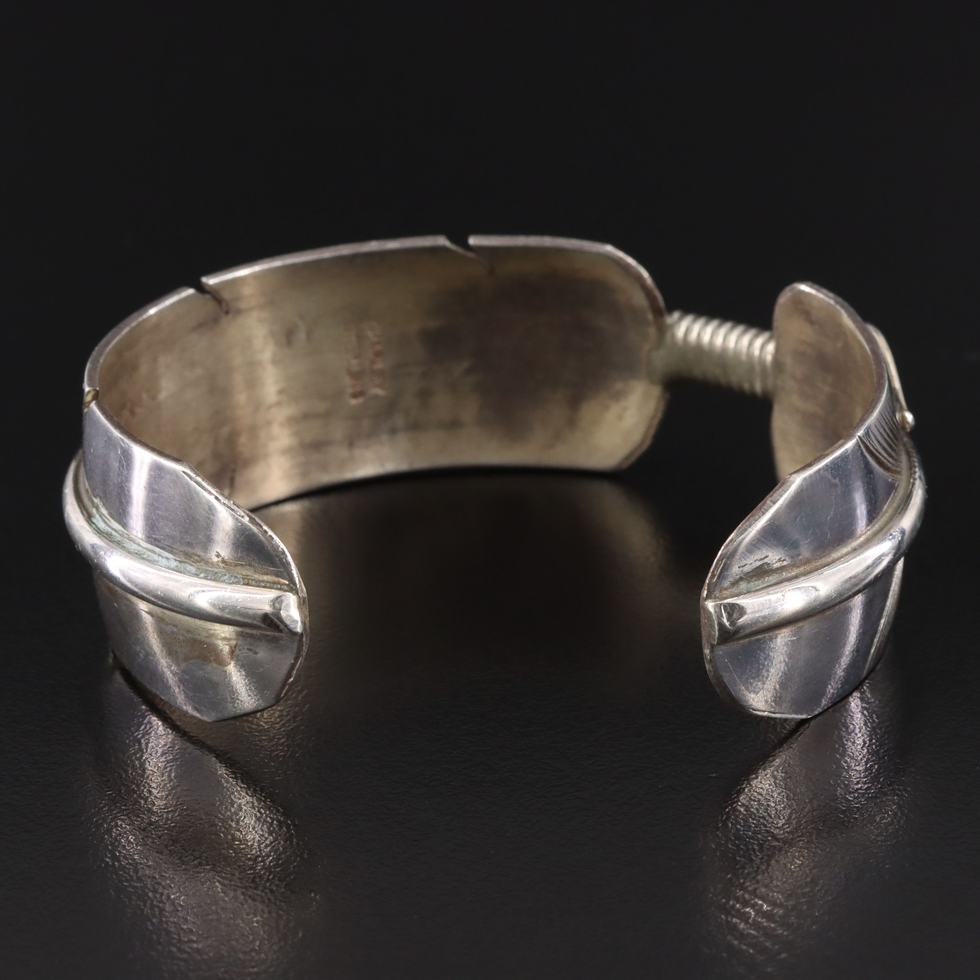 Signed Southwestern Sterling Feather Cuff