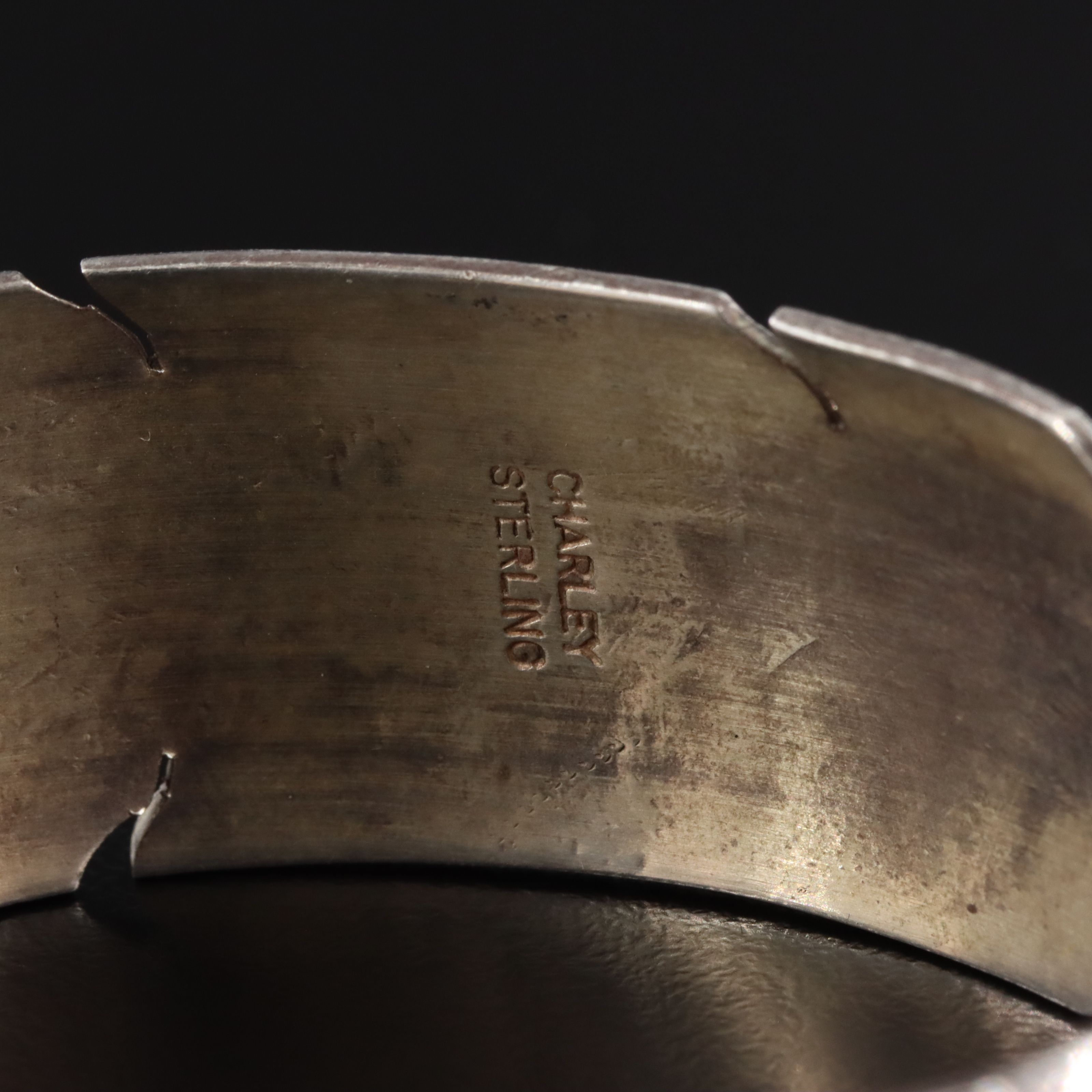 Signed Southwestern Sterling Feather Cuff