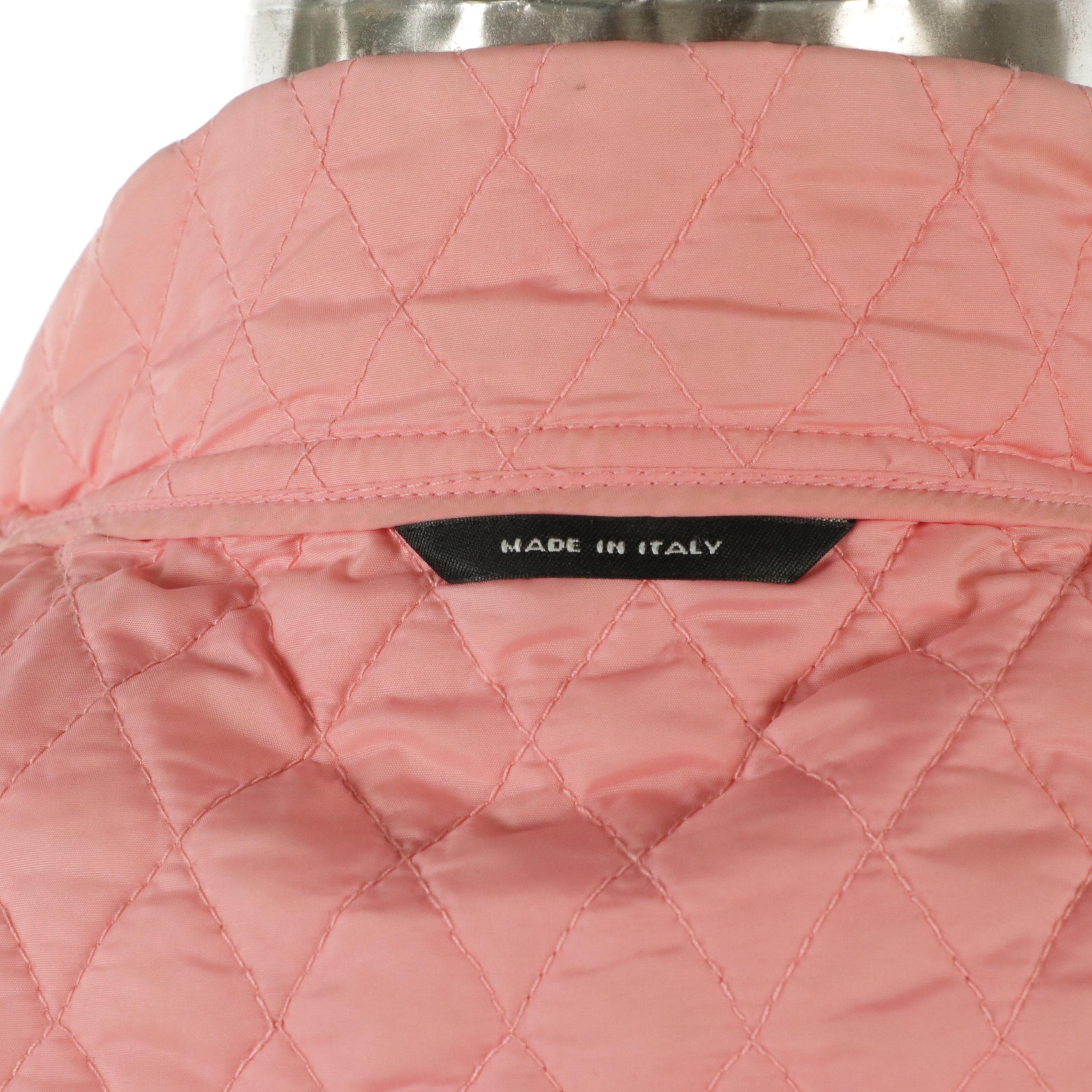 Max Mara Weekend Pink Quilted Nylon Zip Jacket