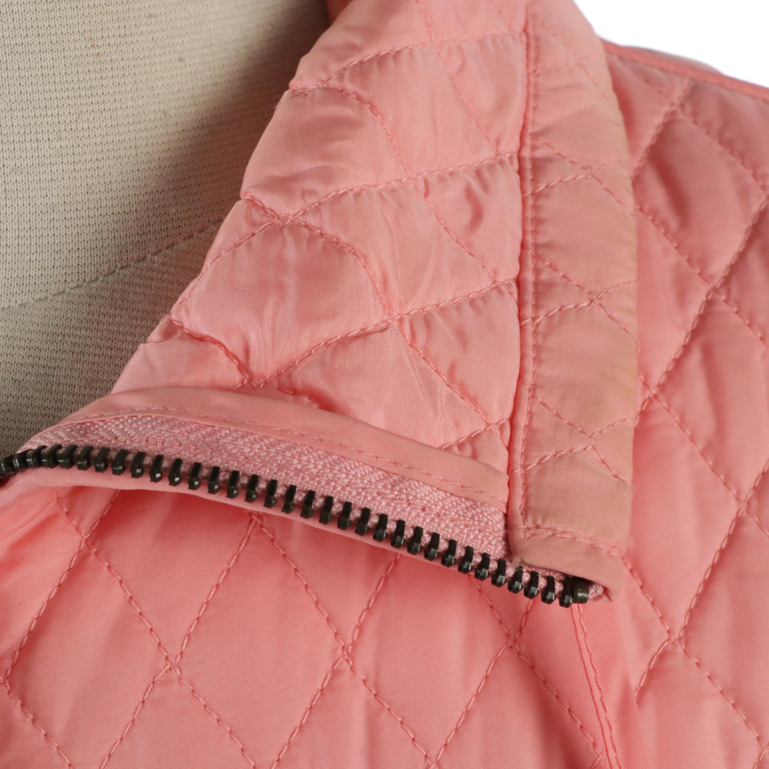 Max Mara Weekend Pink Quilted Nylon Zip Jacket