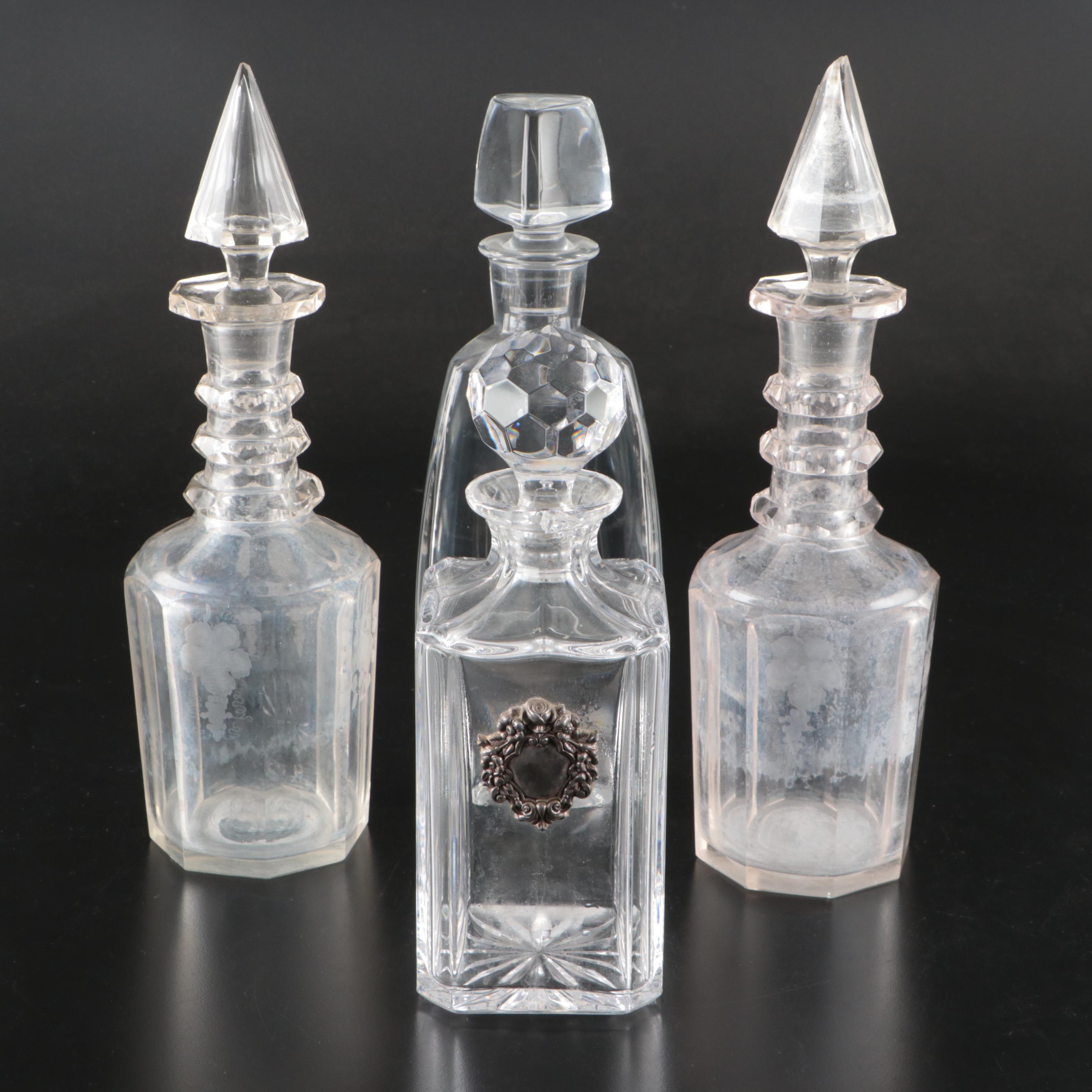 Baccarat Crystal and Other Glass Decanters