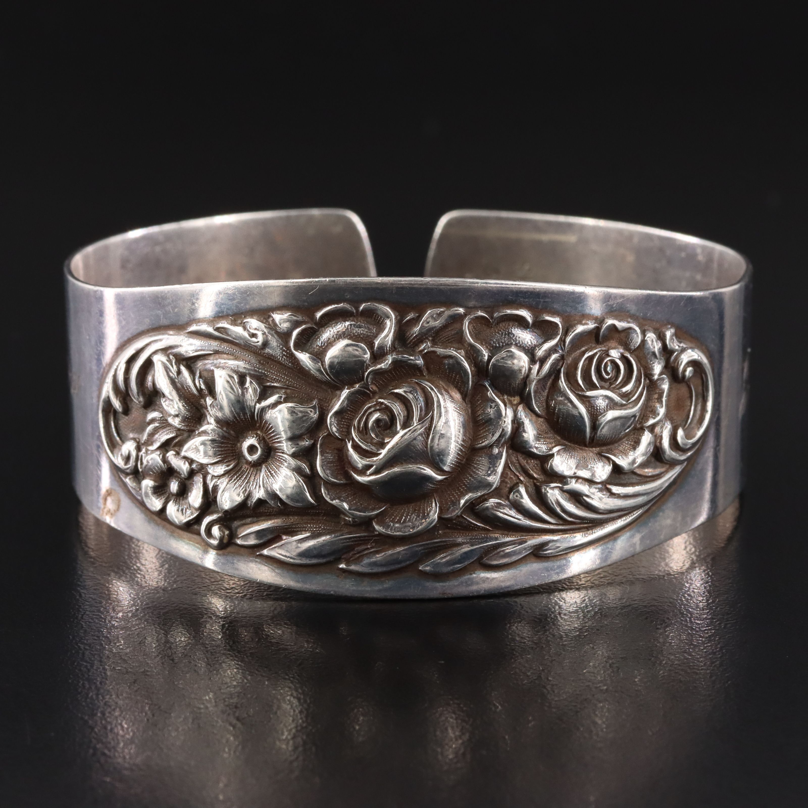 S. Kirk & Sons Sterling Floral Repoussé Cuff