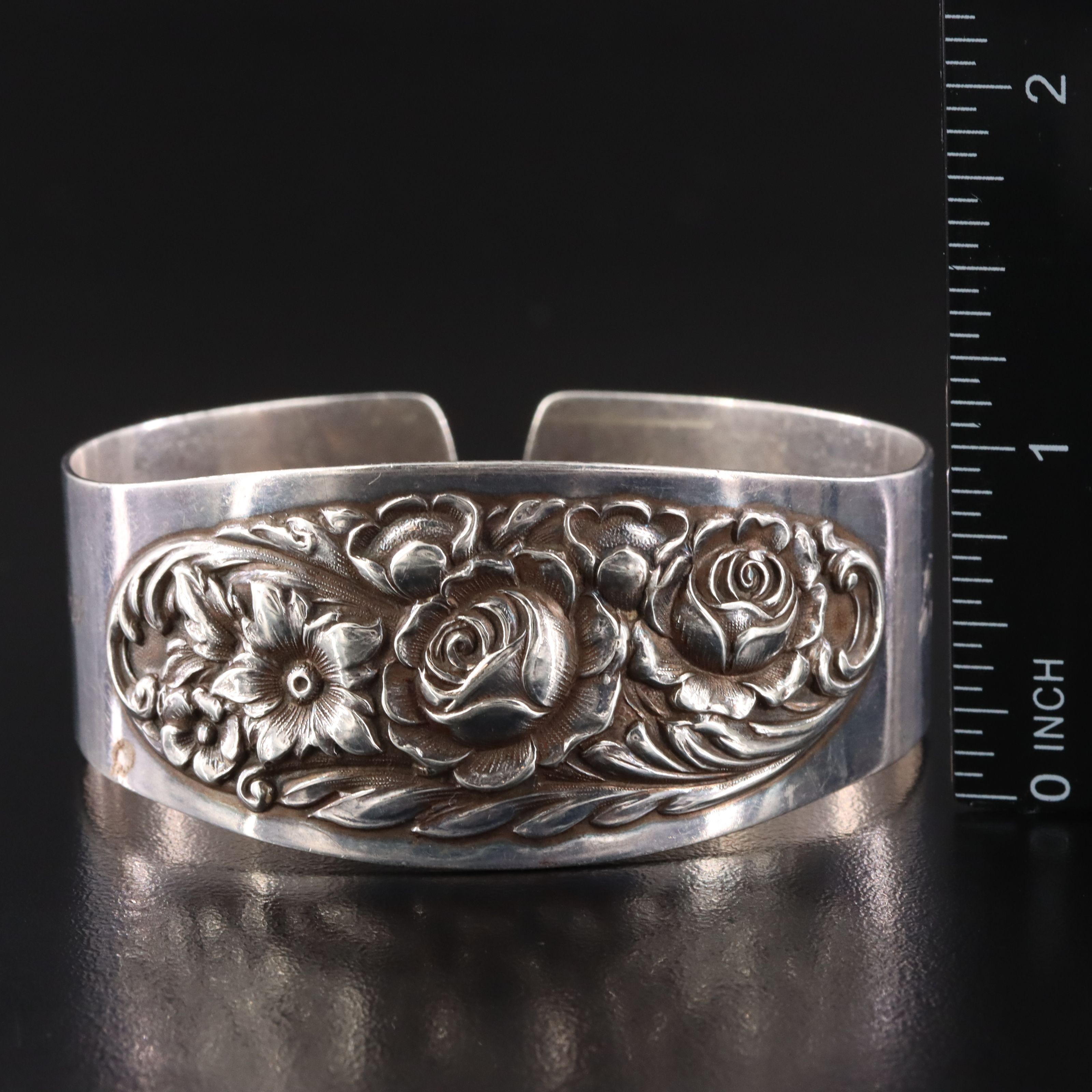 S. Kirk & Sons Sterling Floral Repoussé Cuff