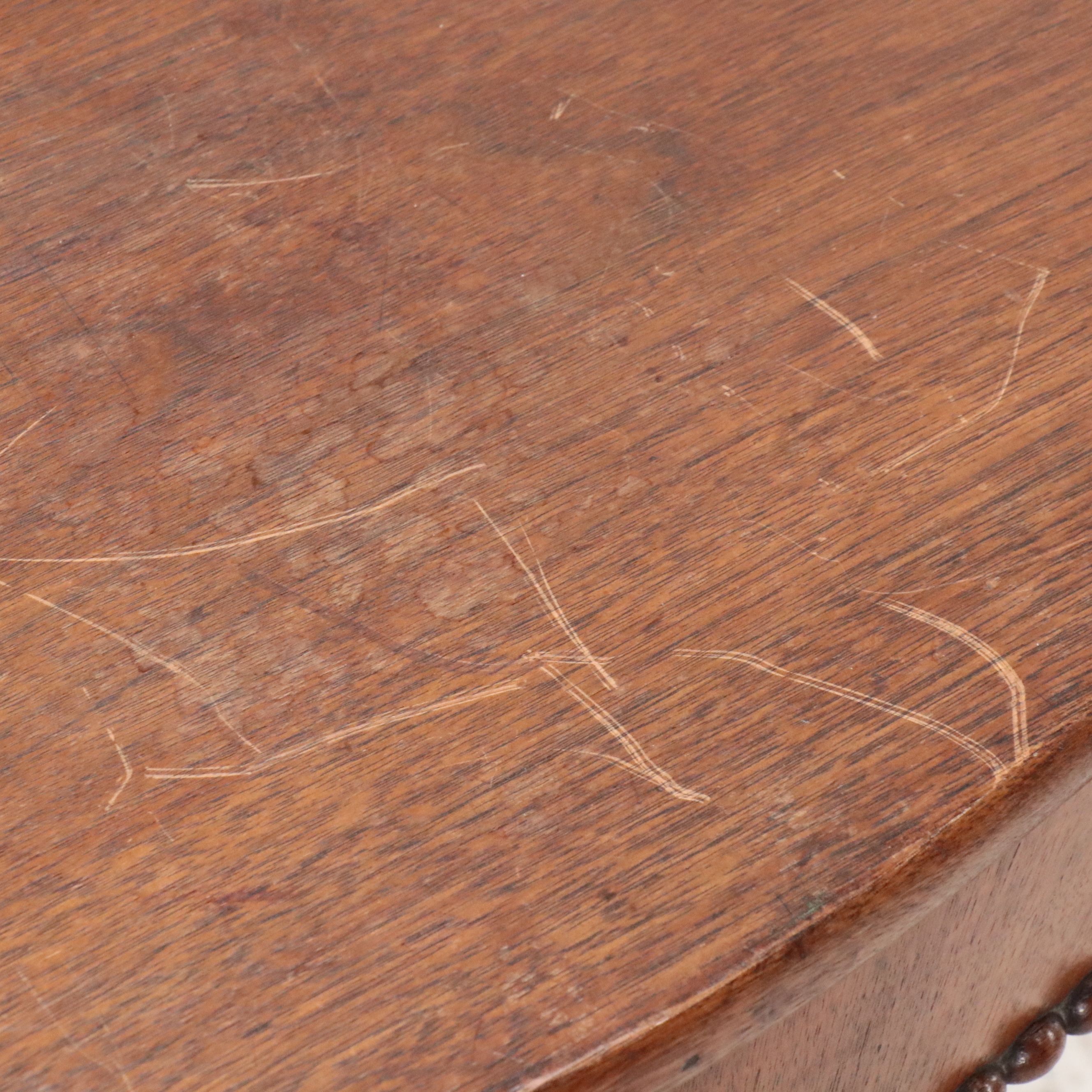 American Sheraton Style Burled Mahogany Writing Desk, Late 19th Century