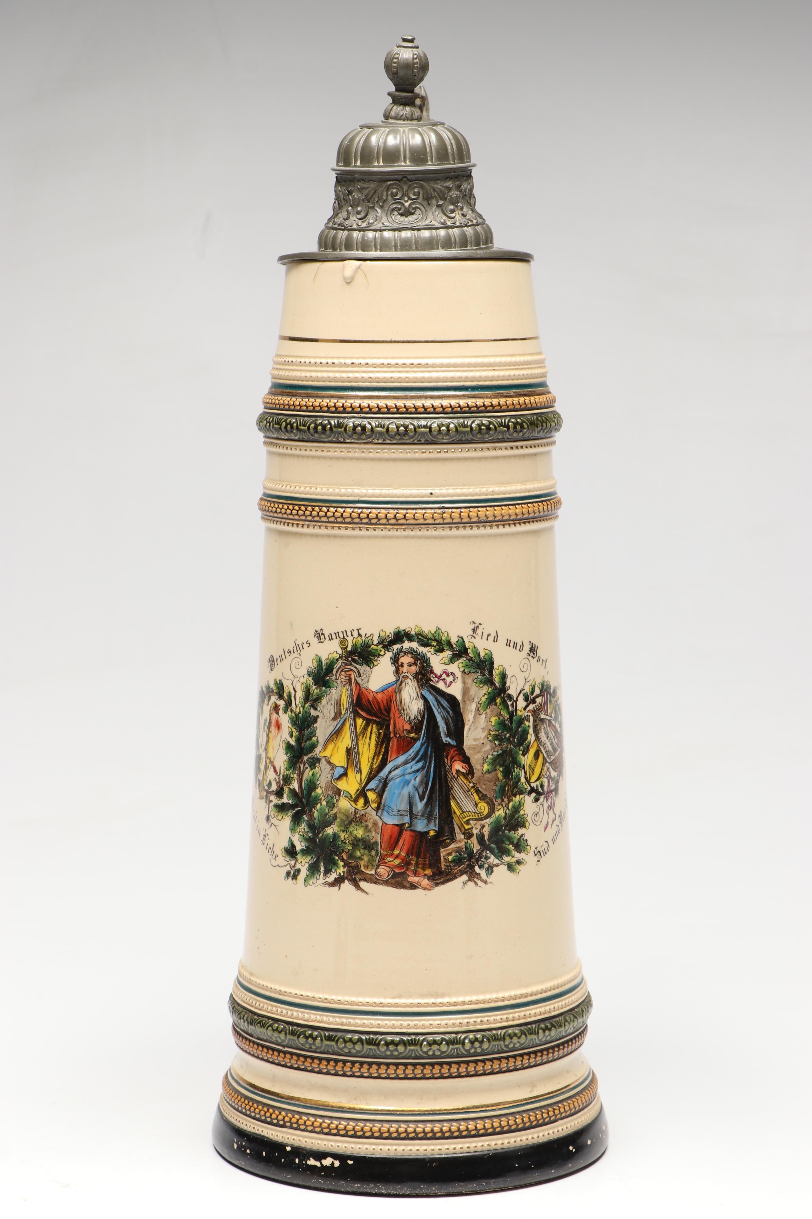 Merkelbach & Wick German 2L Salt Glazed Stoneware Stein, 1894