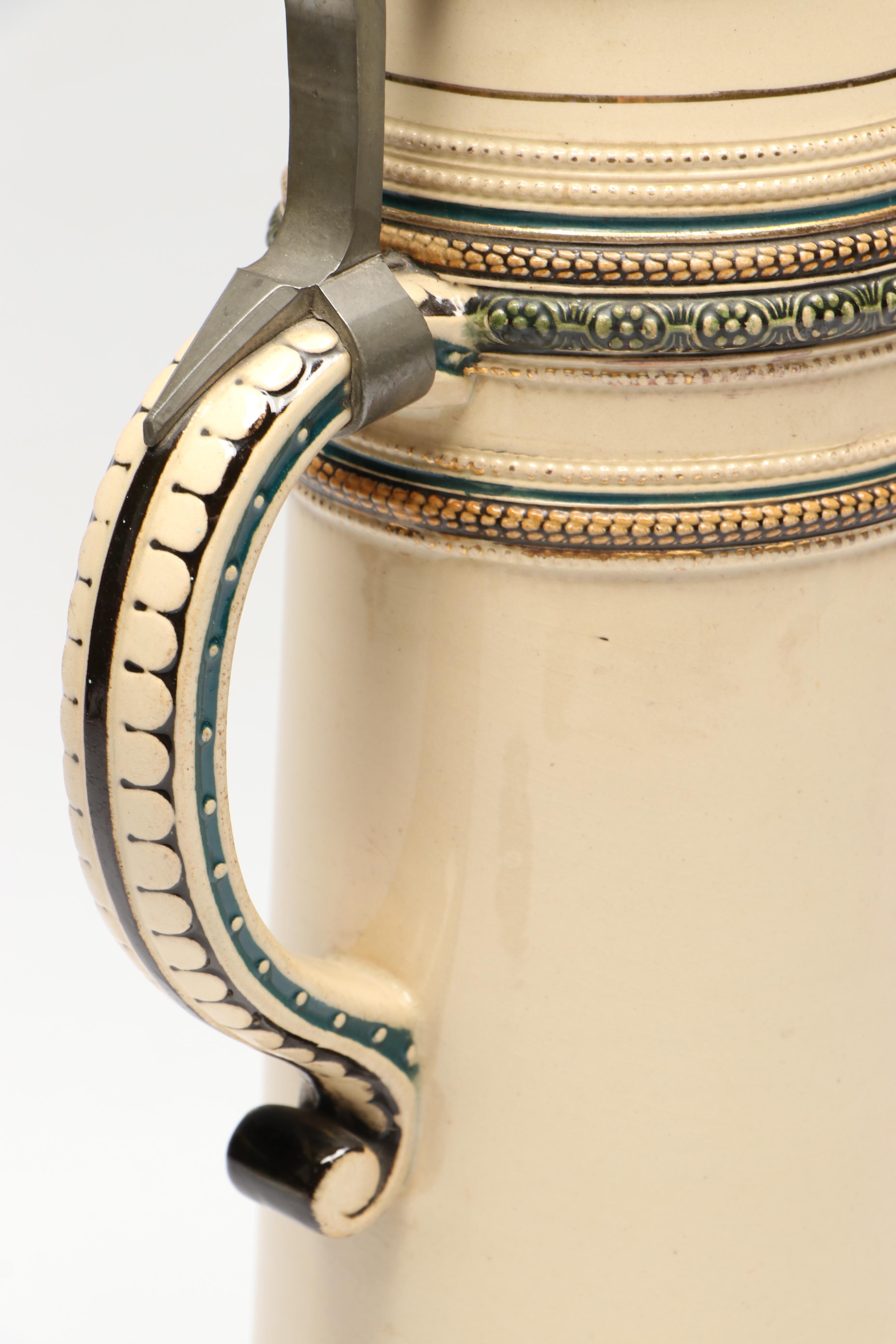 Merkelbach & Wick German 2L Salt Glazed Stoneware Stein, 1894