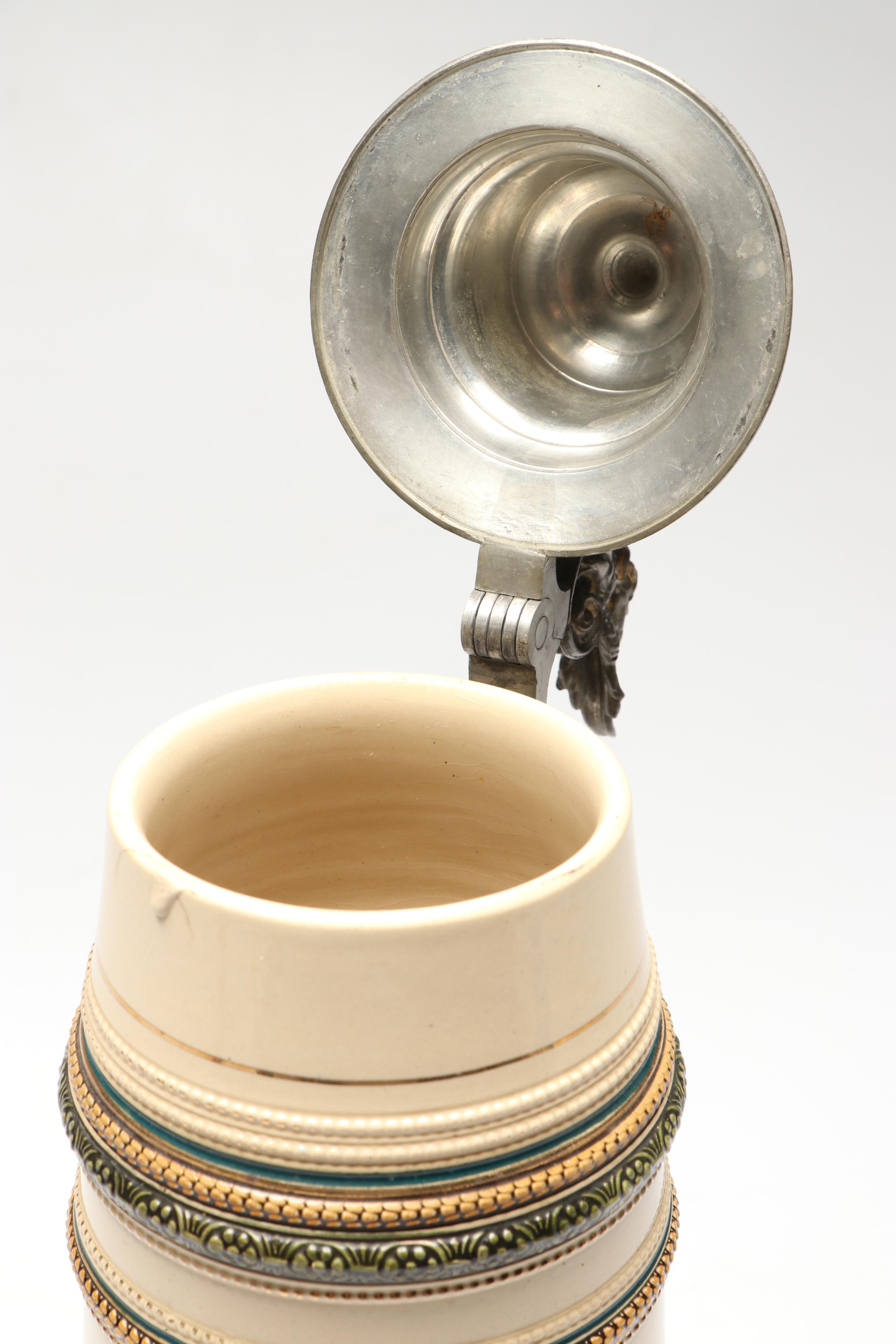 Merkelbach & Wick German 2L Salt Glazed Stoneware Stein, 1894