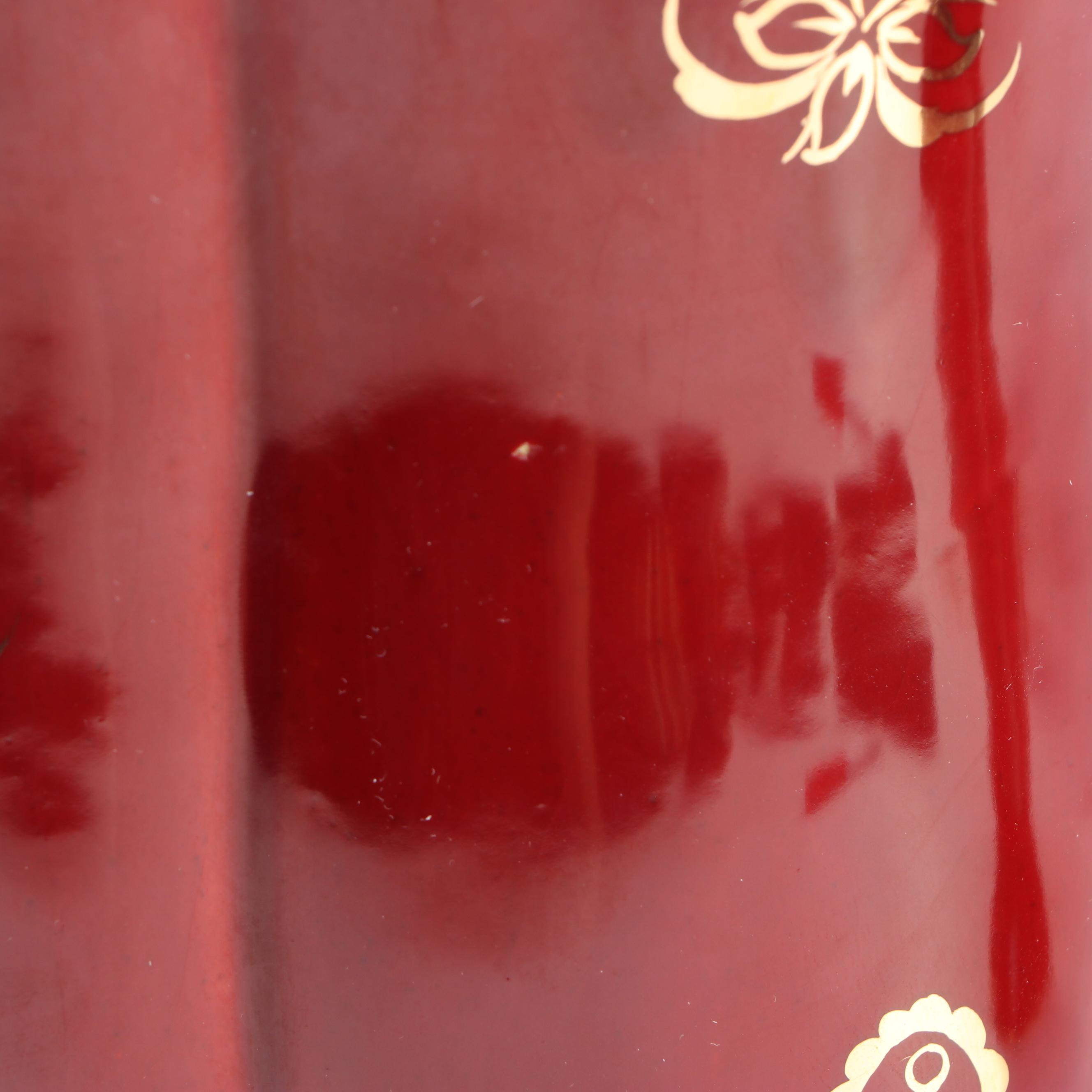 Pair of Italian Gilt Accented Ceramic Vases