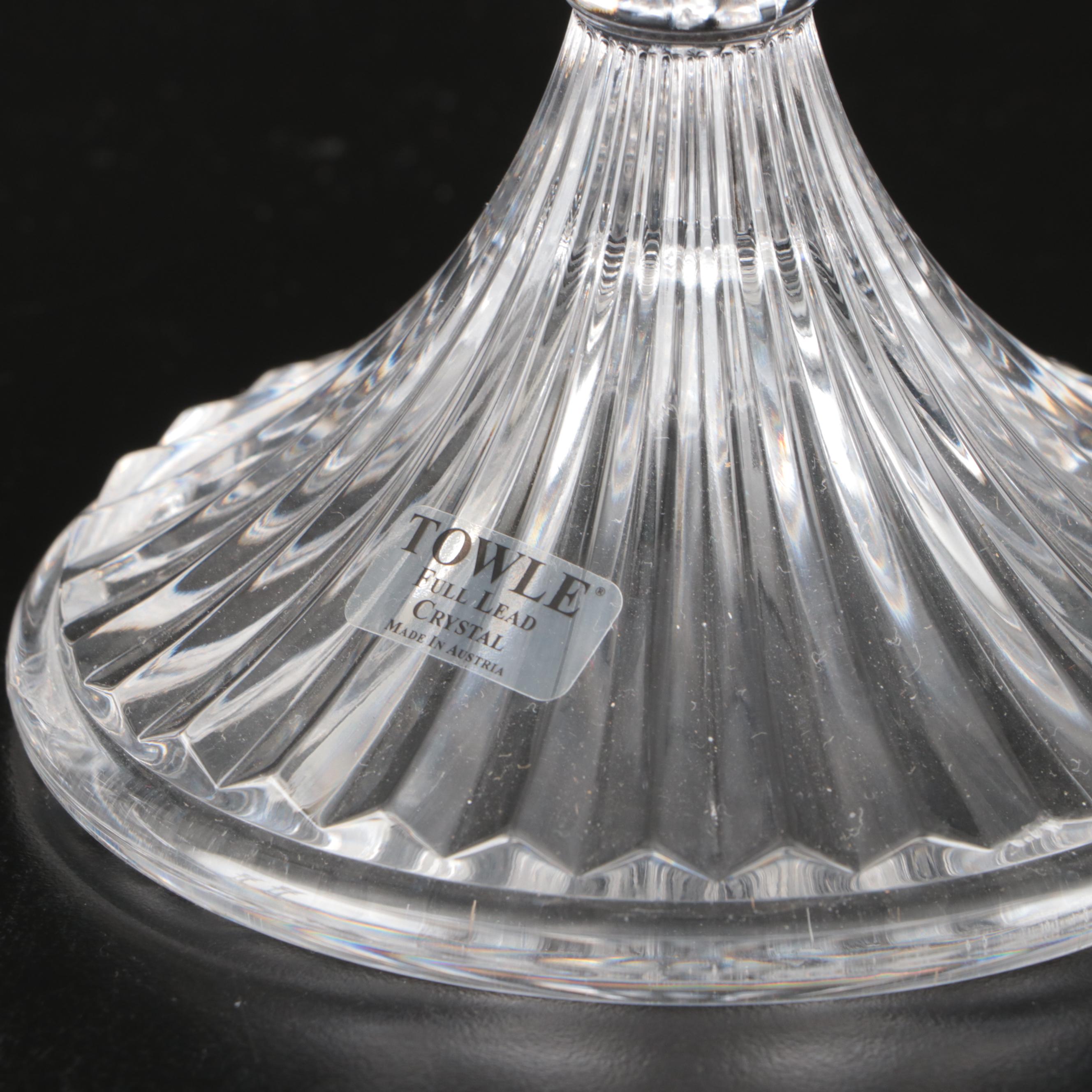 Towle and Studio Silversmiths Crystal Candlesticks