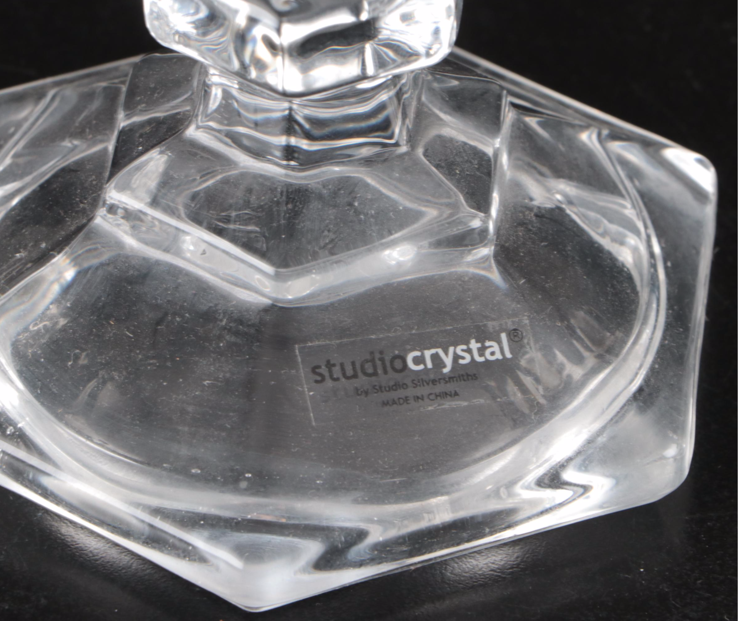 Towle and Studio Silversmiths Crystal Candlesticks