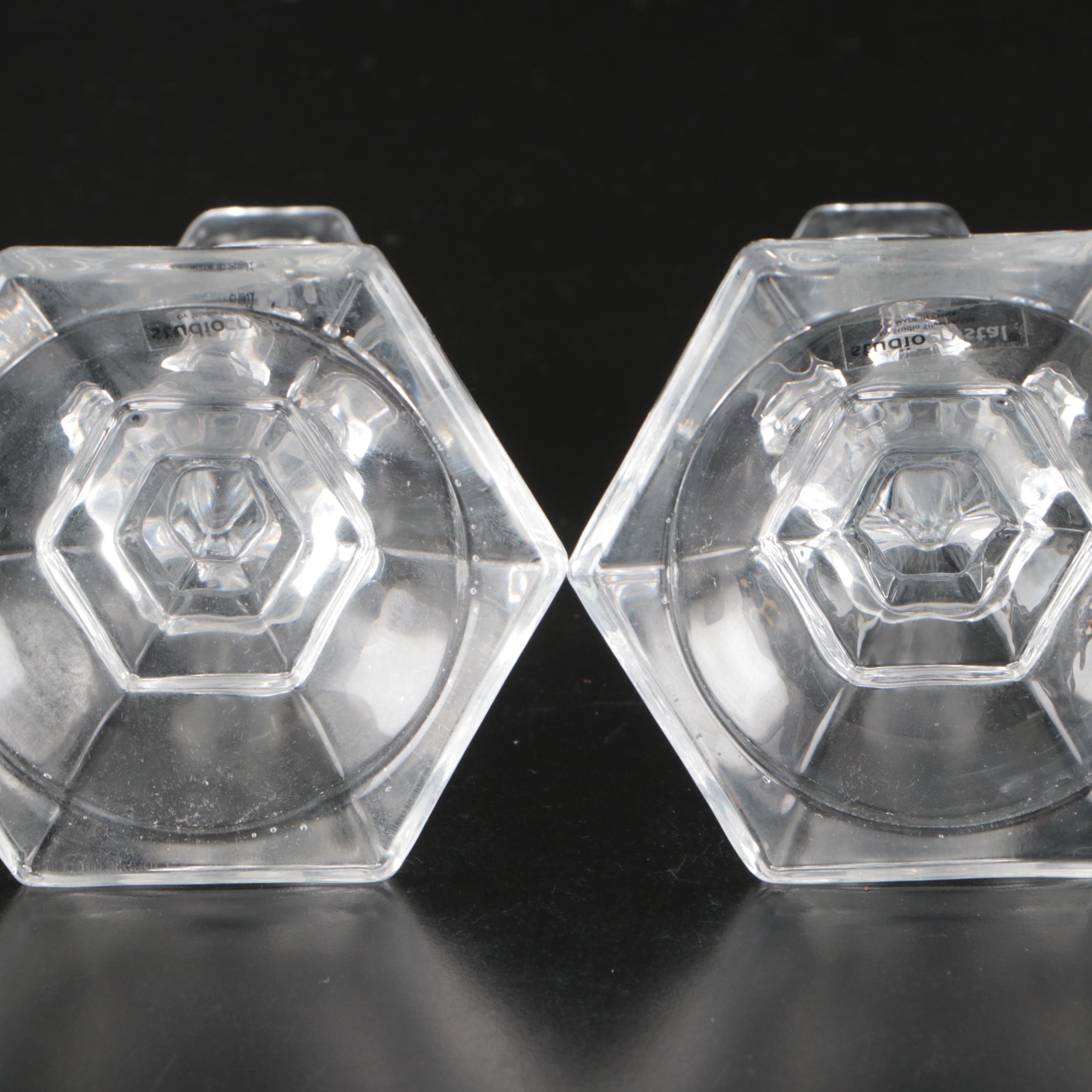 Towle and Studio Silversmiths Crystal Candlesticks