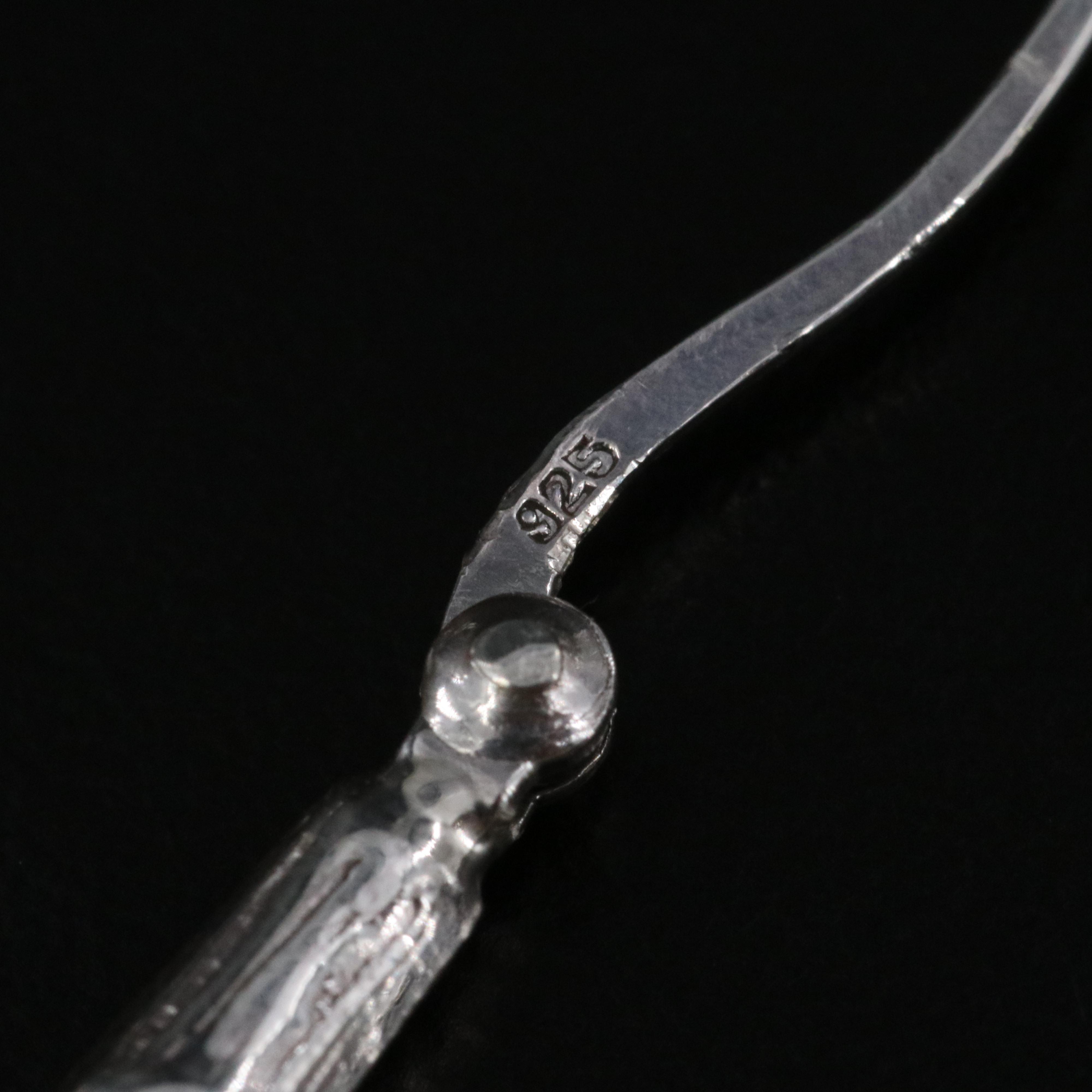 Sterling Bamboo Embossed Hoop Earrings