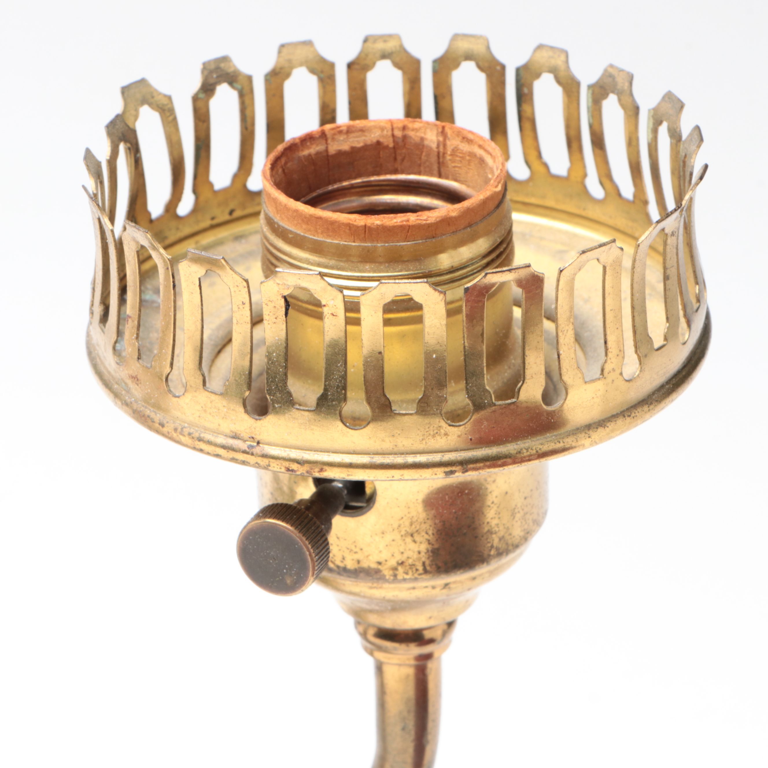 French Empire Style Swing Arm Brass Desk Lamp on Marble Base