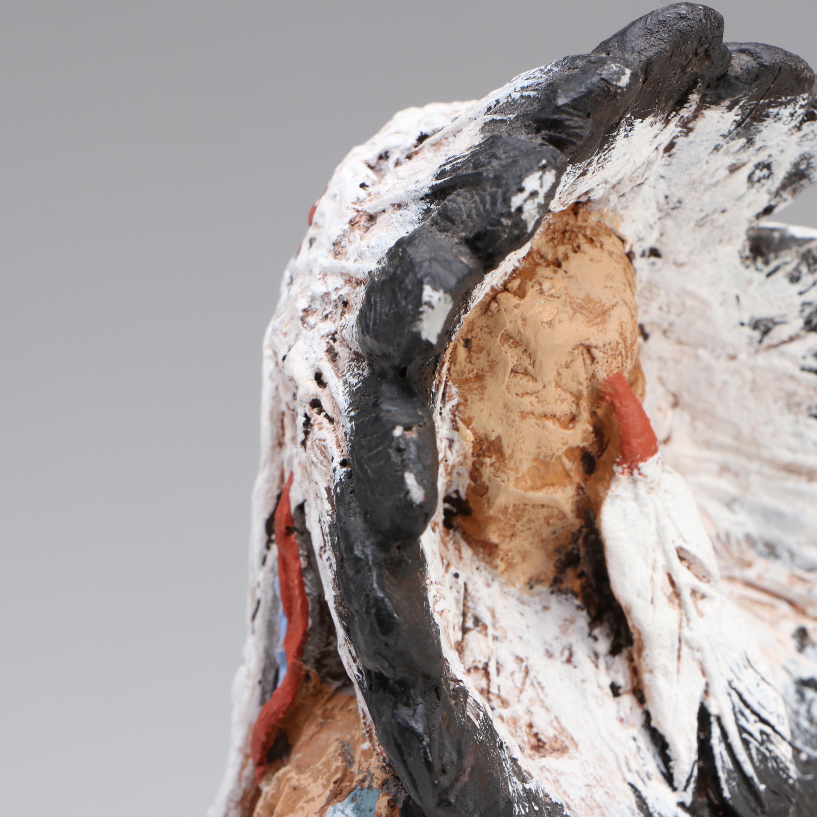 Daniel Monfort "Sioux Chief" Sculpture with Bovine Mug and Table Accessories