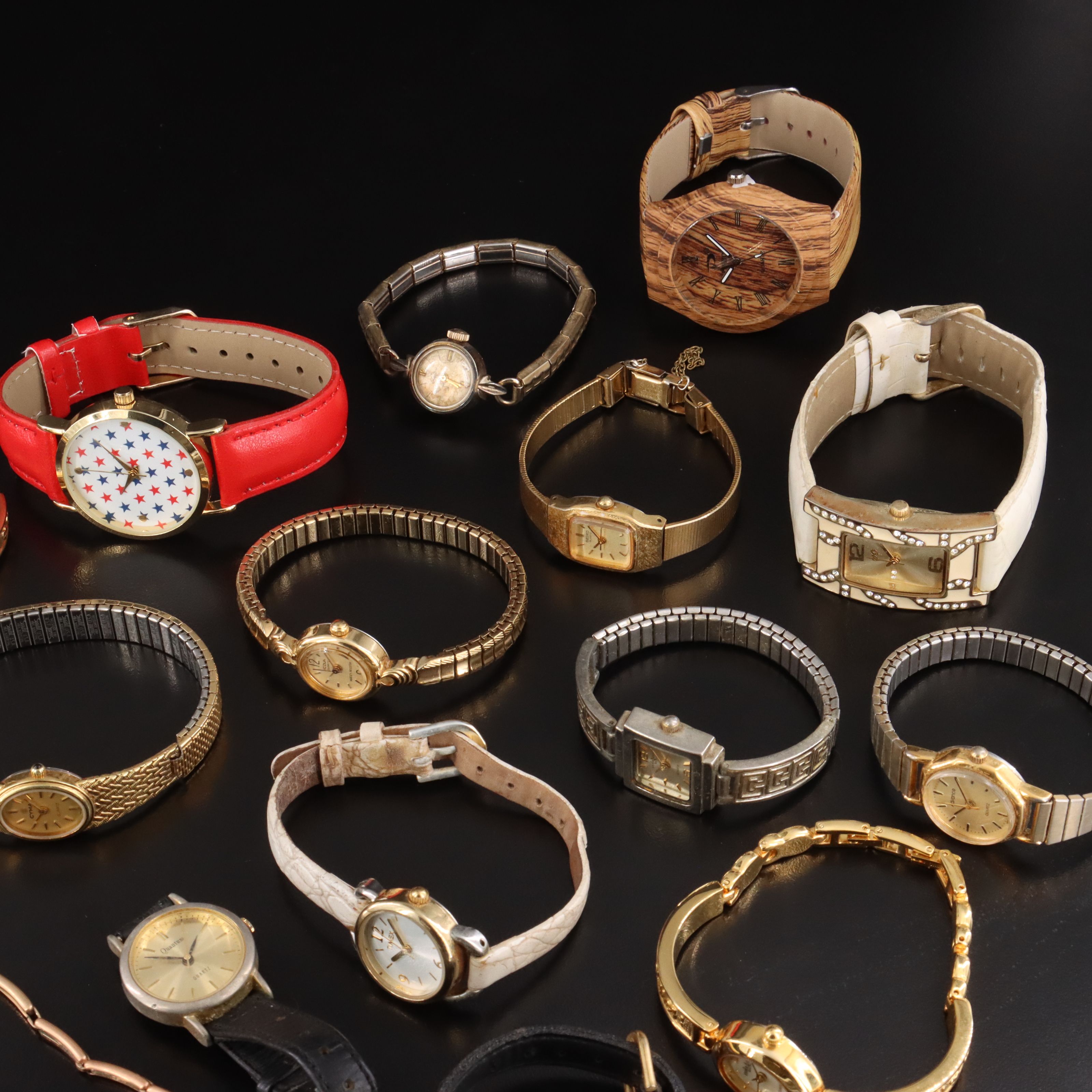 Collection of Quartz Watches Featuring Geneva, Cyna and Seiko