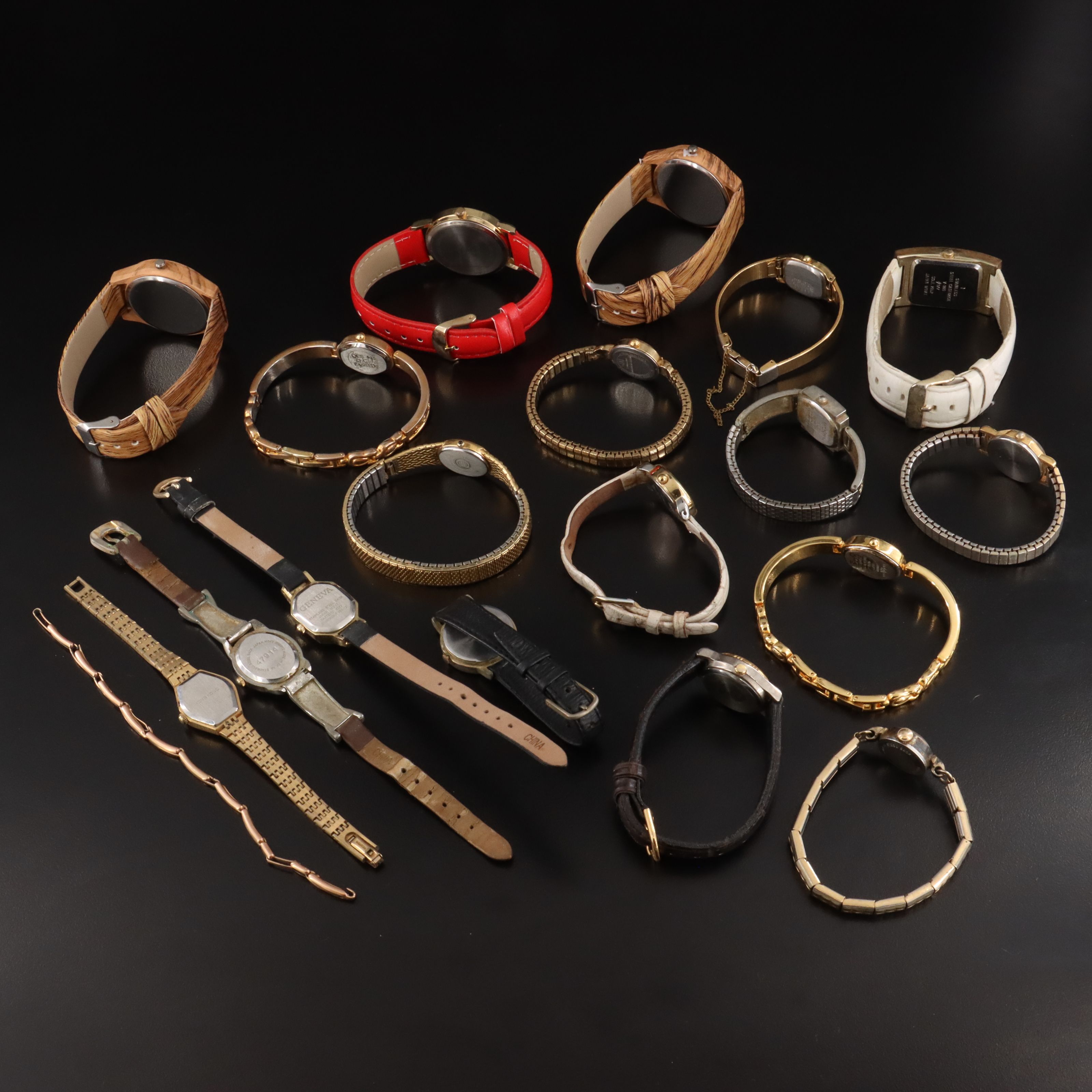 Collection of Quartz Watches Featuring Geneva, Cyna and Seiko