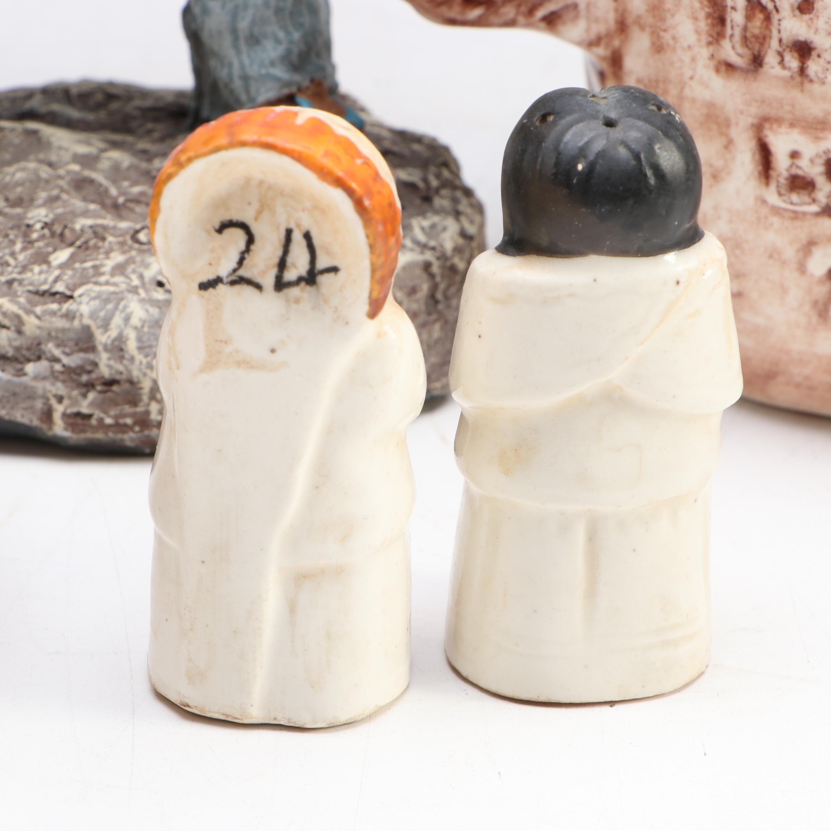 Daniel Monfort "Sioux Chief" Sculpture with Bovine Mug and Table Accessories