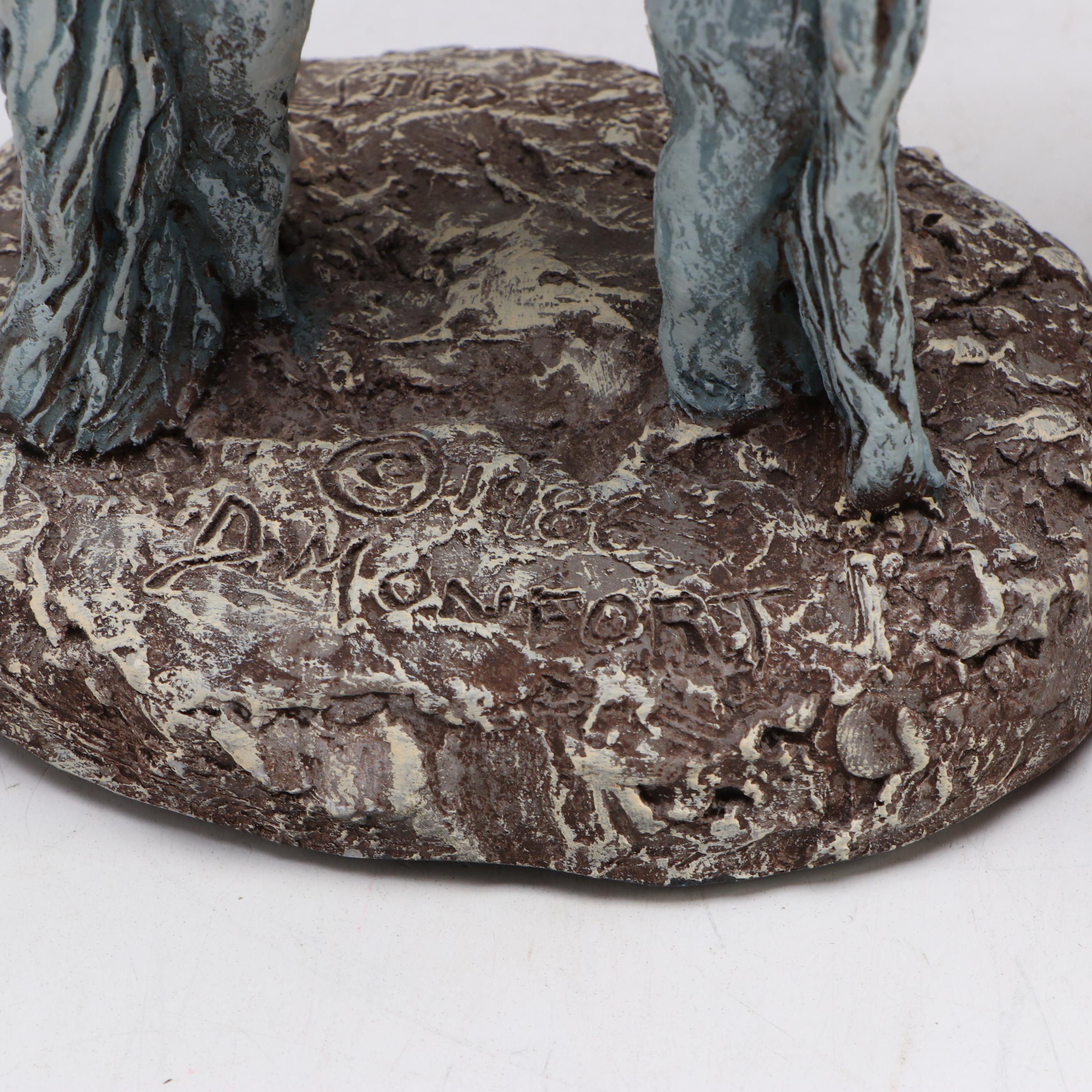 Daniel Monfort "Sioux Chief" Sculpture with Bovine Mug and Table Accessories