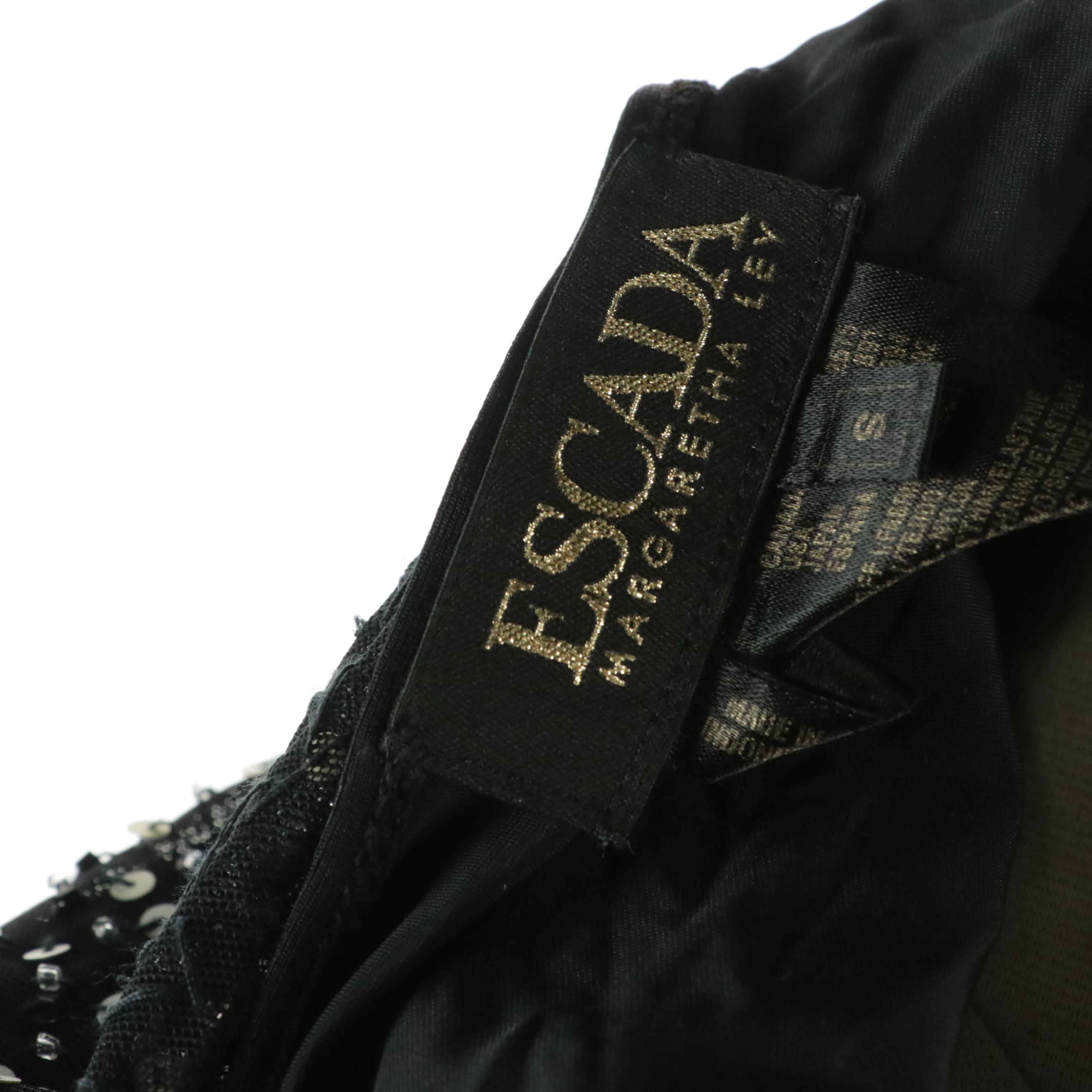 Escada Beaded Sleeveless Evening Dress