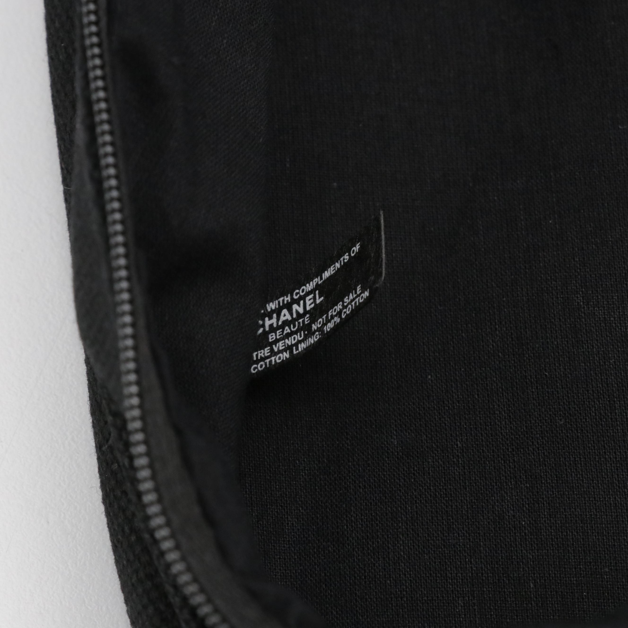 Chanel Beauté Mirrored Zip-Around Makeup Case in Black Canvas