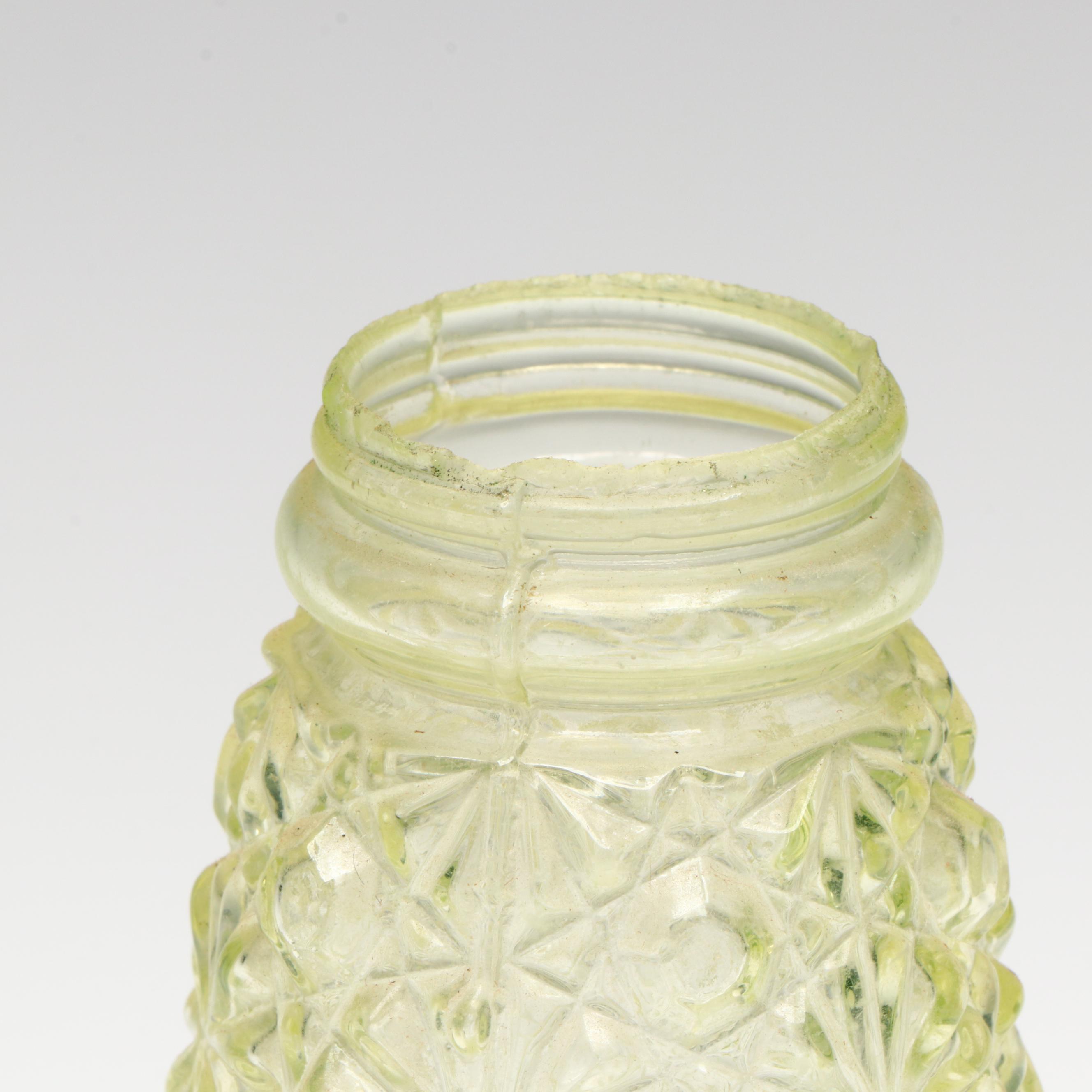 Belmont Glass EAPG Daisy and Button Condiment Set and Caddy, Late 19th Century