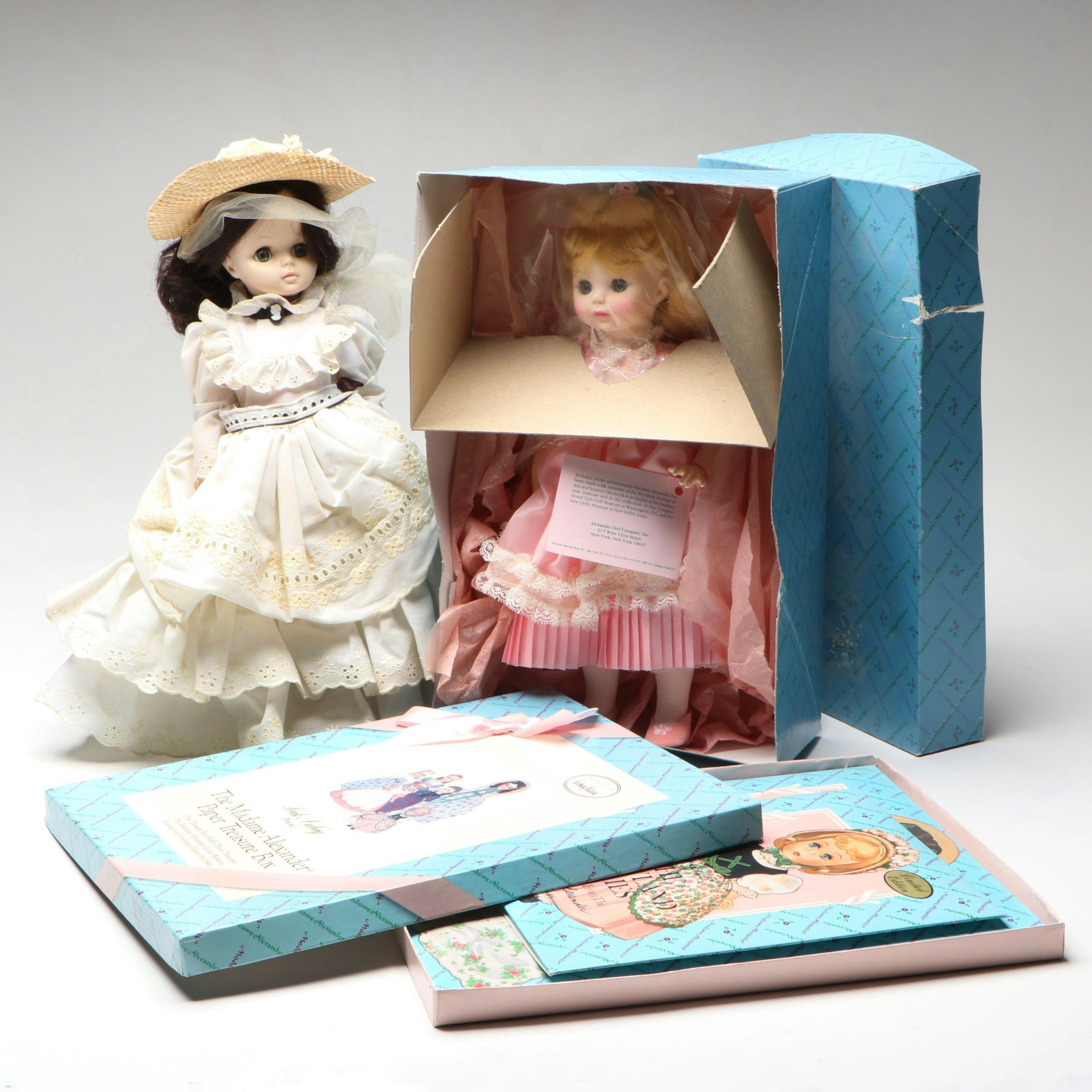 Effanbee "Caroline" with Madame Alexander Paper Dolls and "Rosey" Doll