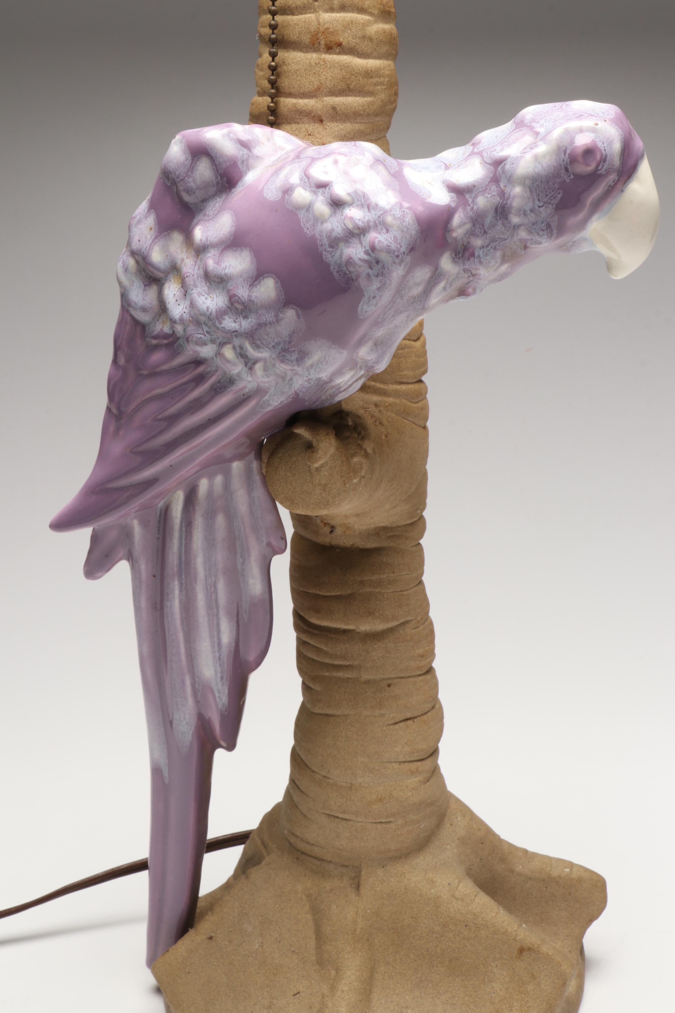 Royal Haeger Figural Ceramic Parrot Table Lamp
