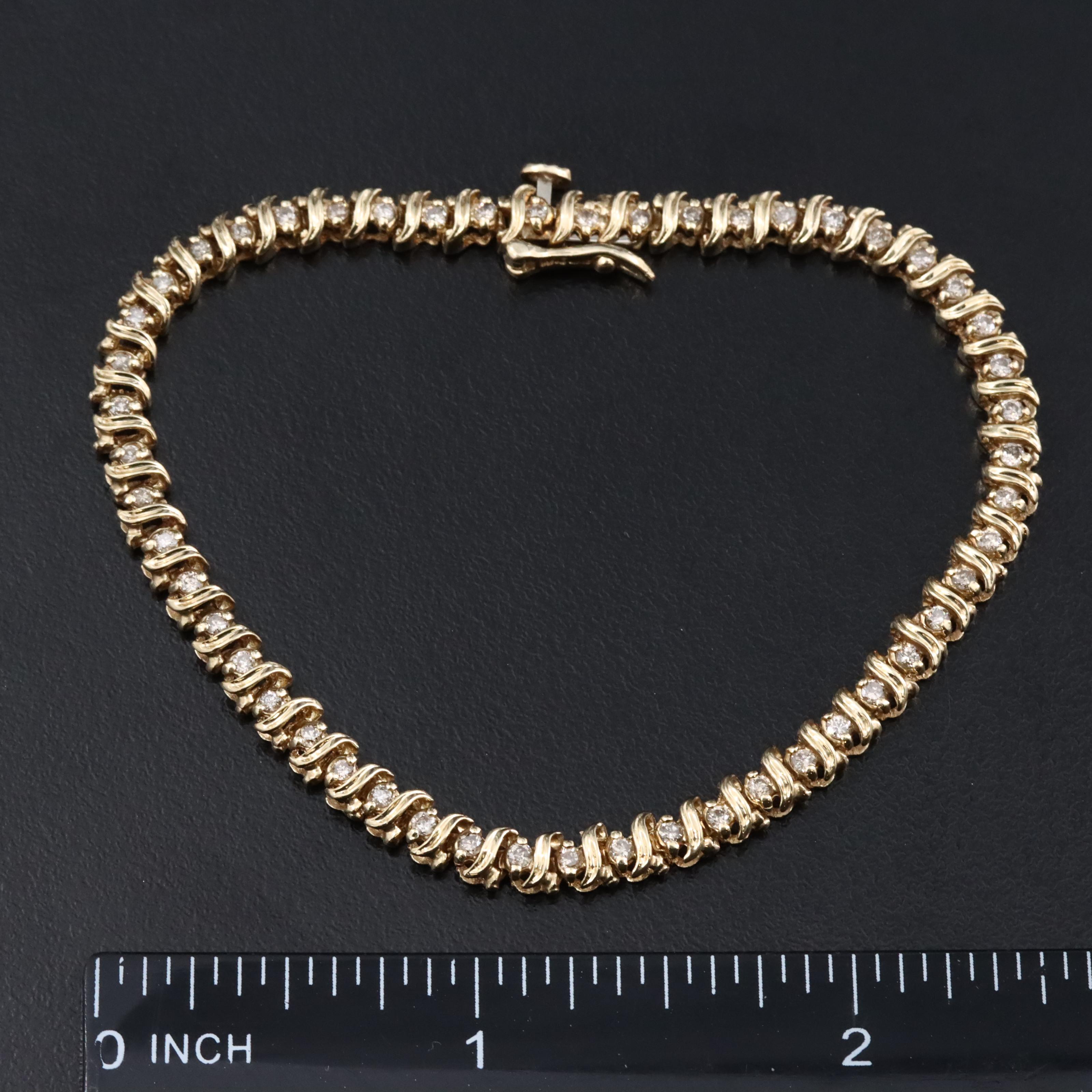 10K 0.90 CTW Diamond S-Link Bracelet