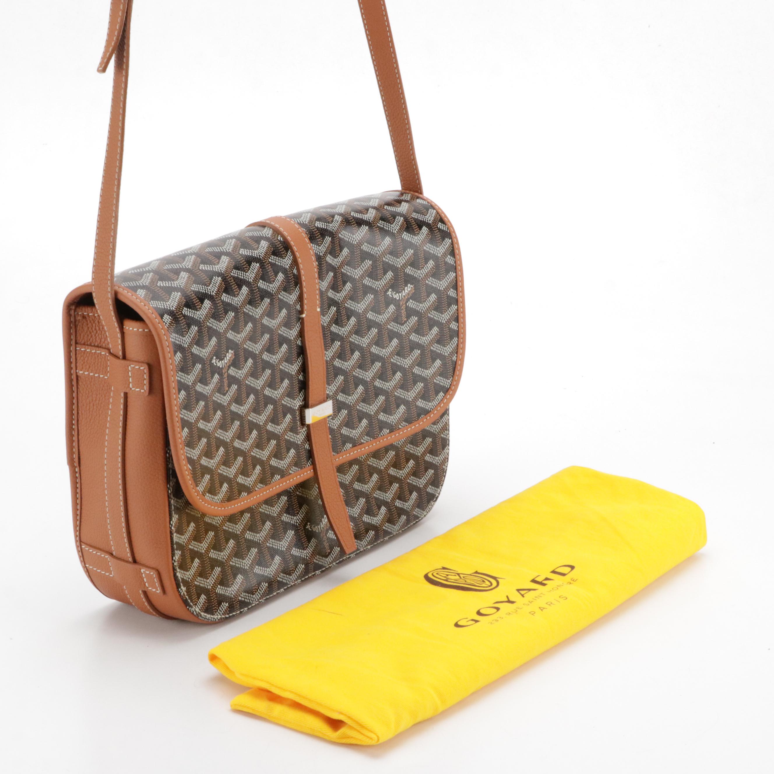 Goyard Belvedere II MM Crossbody Bag in Black Goyardine Canvas and Leather