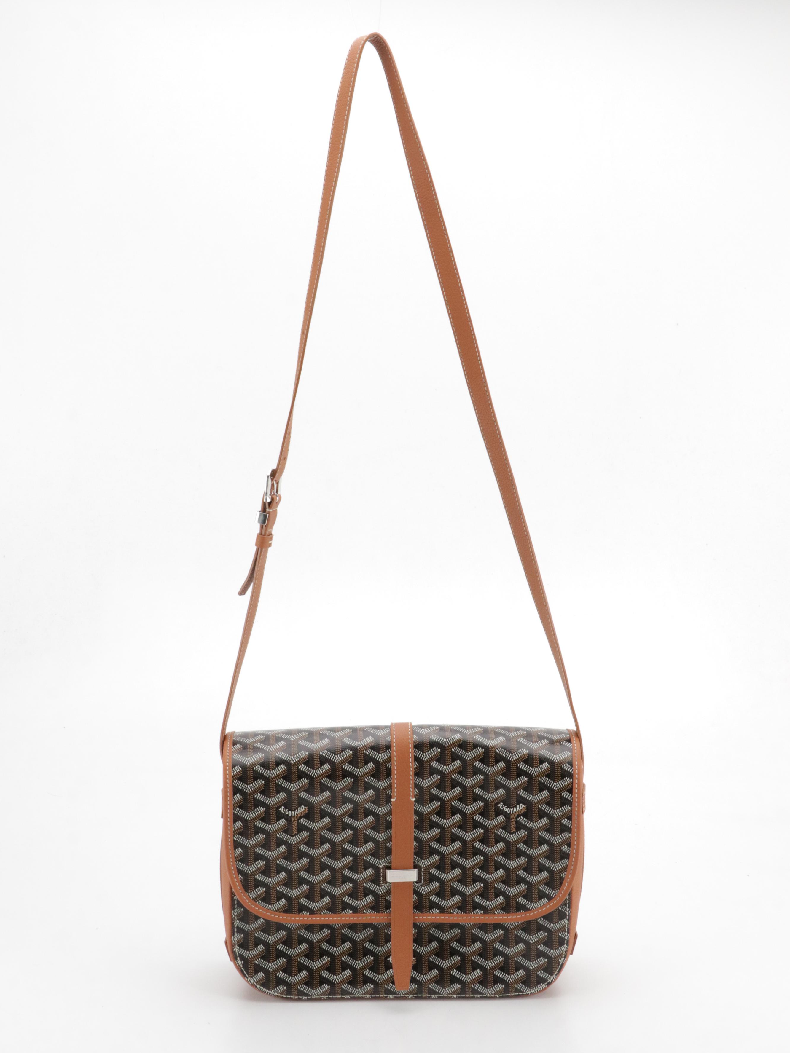 Goyard Belvedere II MM Crossbody Bag in Black Goyardine Canvas and Leather