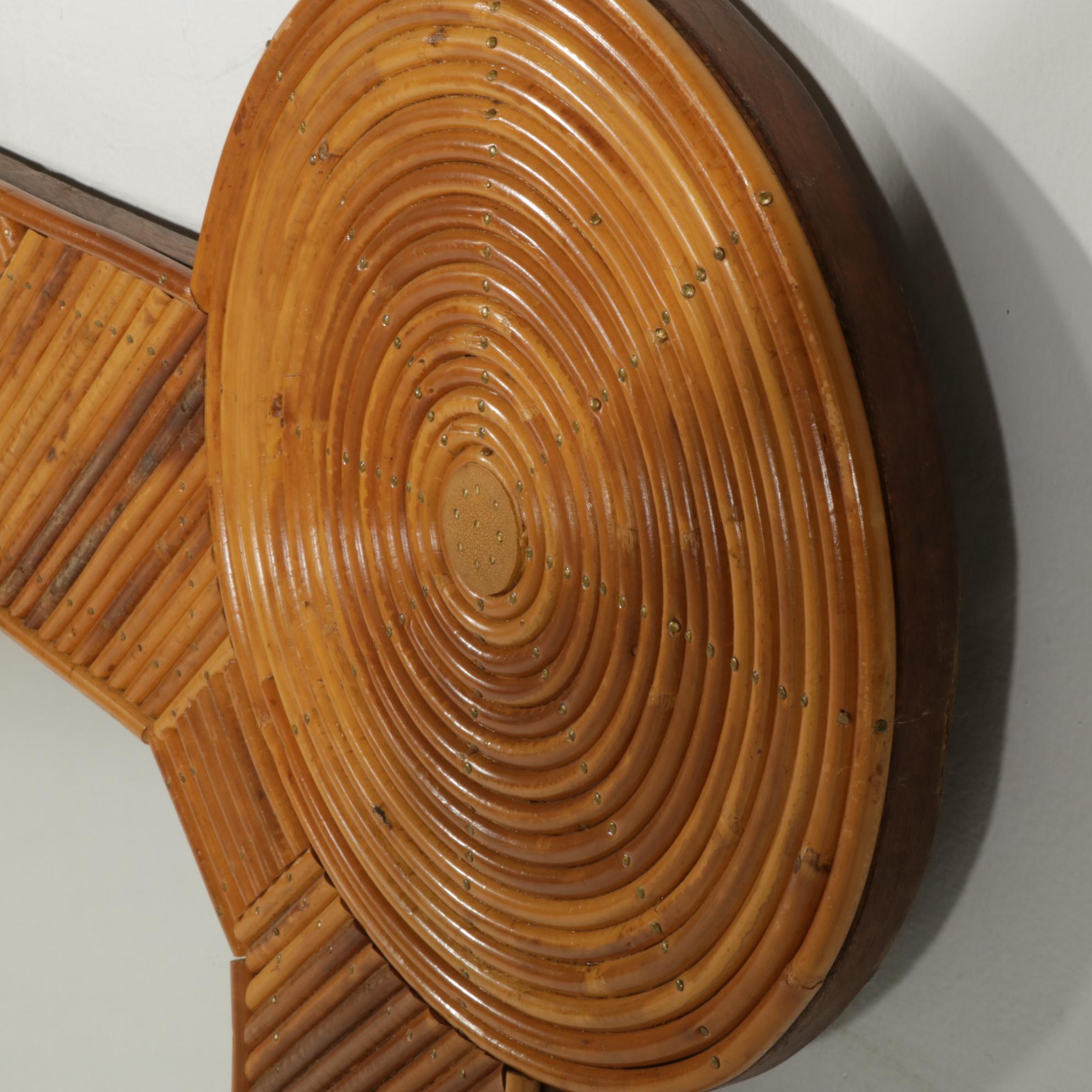 Arpex Intl. "Colin Morrow Collection" Italian Modernist Rattan Wall Mirror